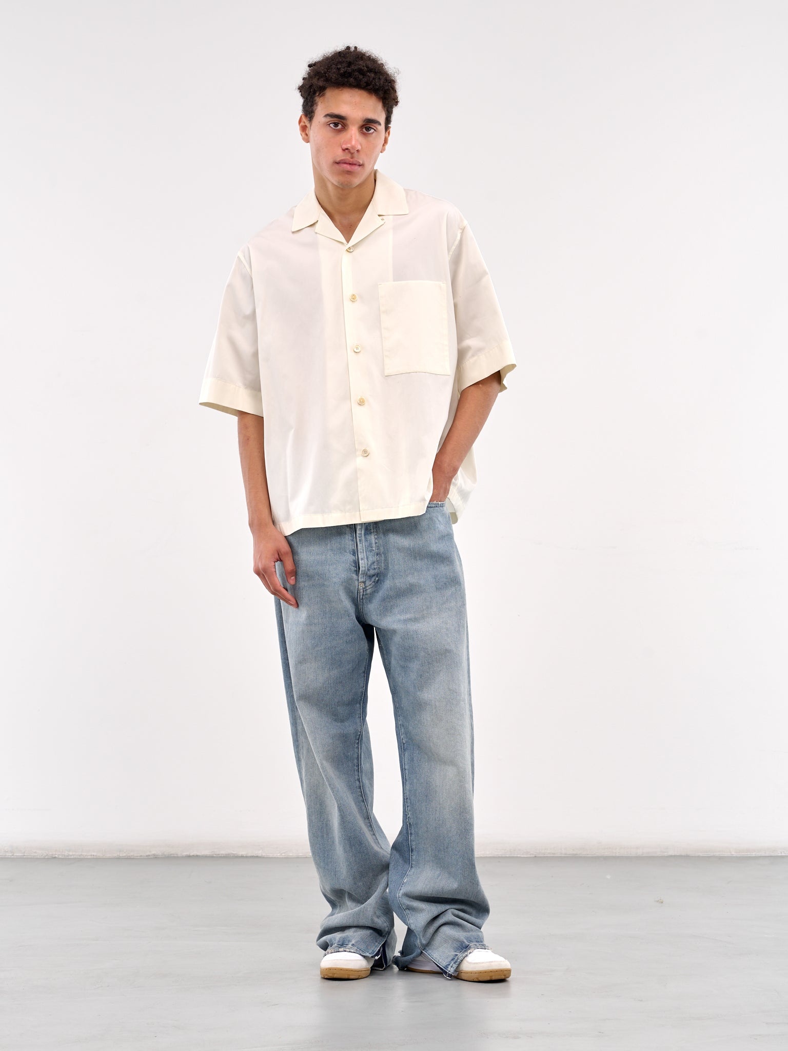 White Poplin Short Sleeve Shirt - 6