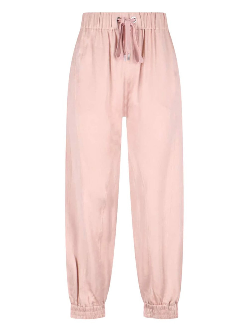 elasticated-cuff drawstring trousers 1