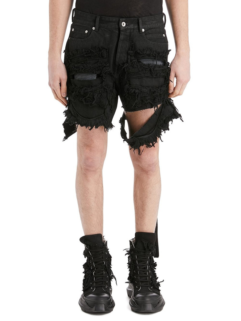 Black Cut-Off Denim Shorts 1