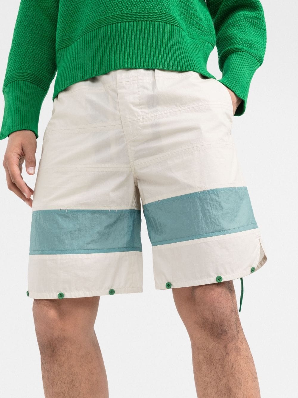 two-tone panelled shorts - 3