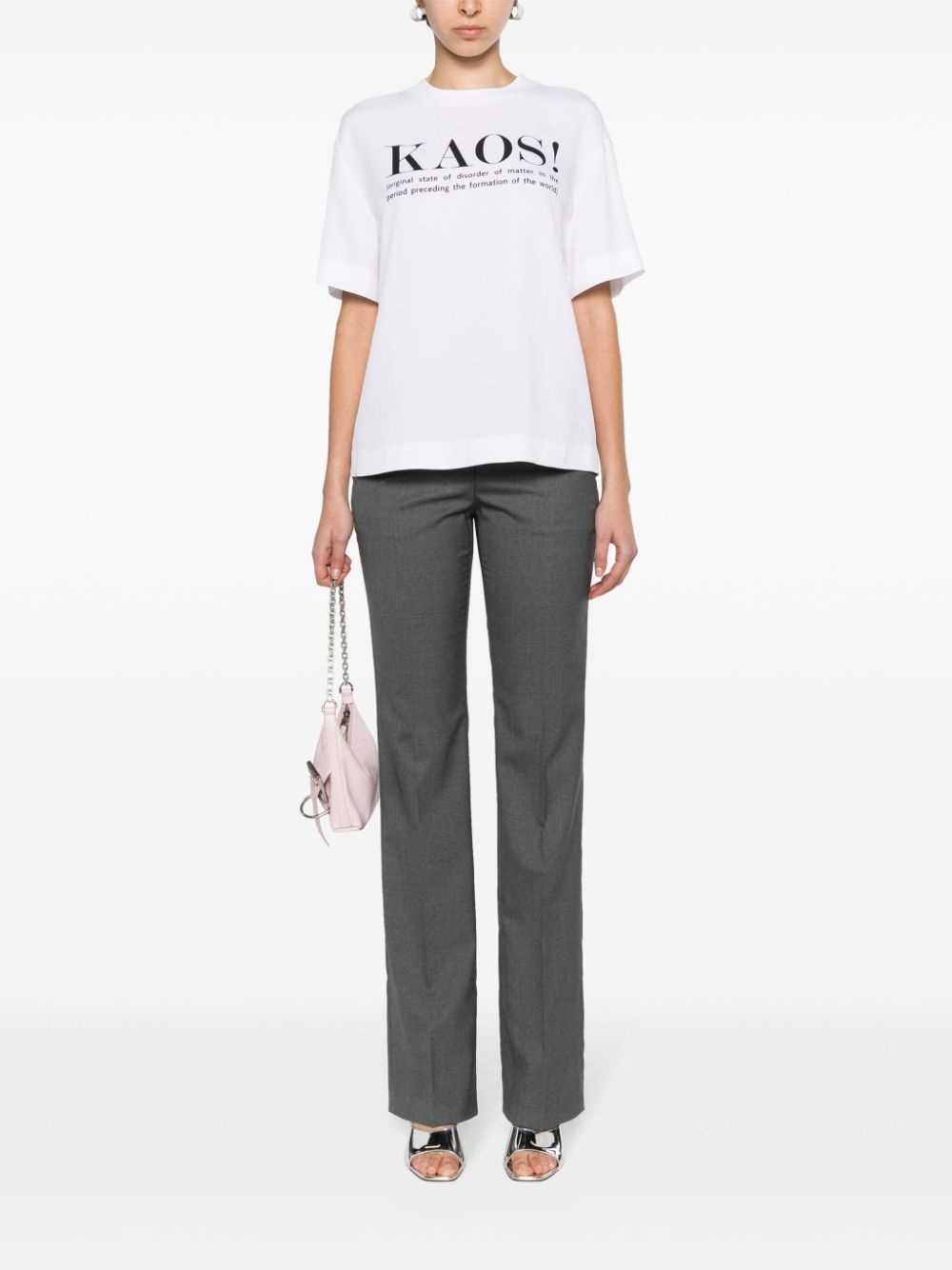 straight virgin wool tailored trousers - 2