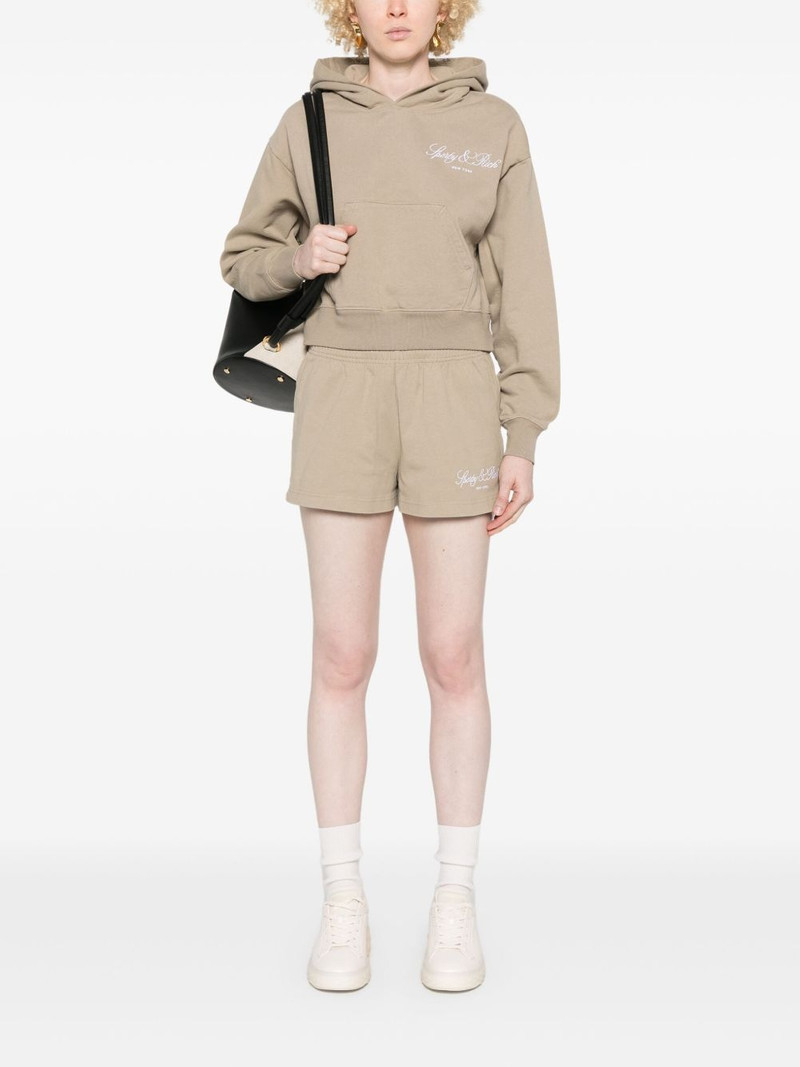 Sporty & Rich Vendome-script cropped hoodie outlook