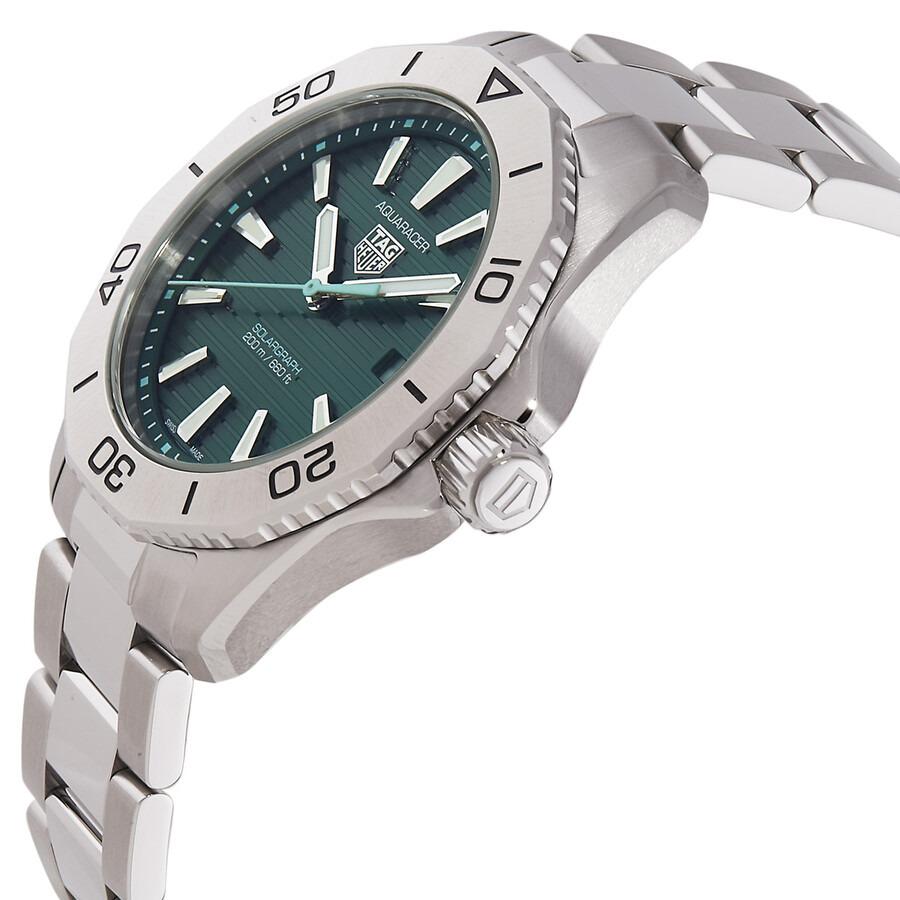 Pre-owned Tag Heuer Aquaracer Solargraph Green Quartz Men's Watch WBP1115.BA0000 - 2