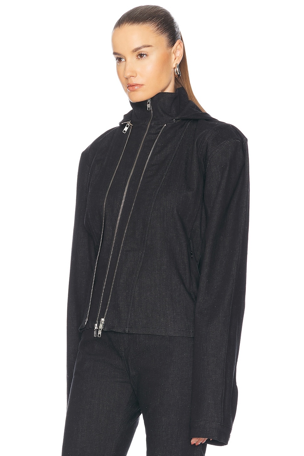 Asymmetric Denim Jacket - 4
