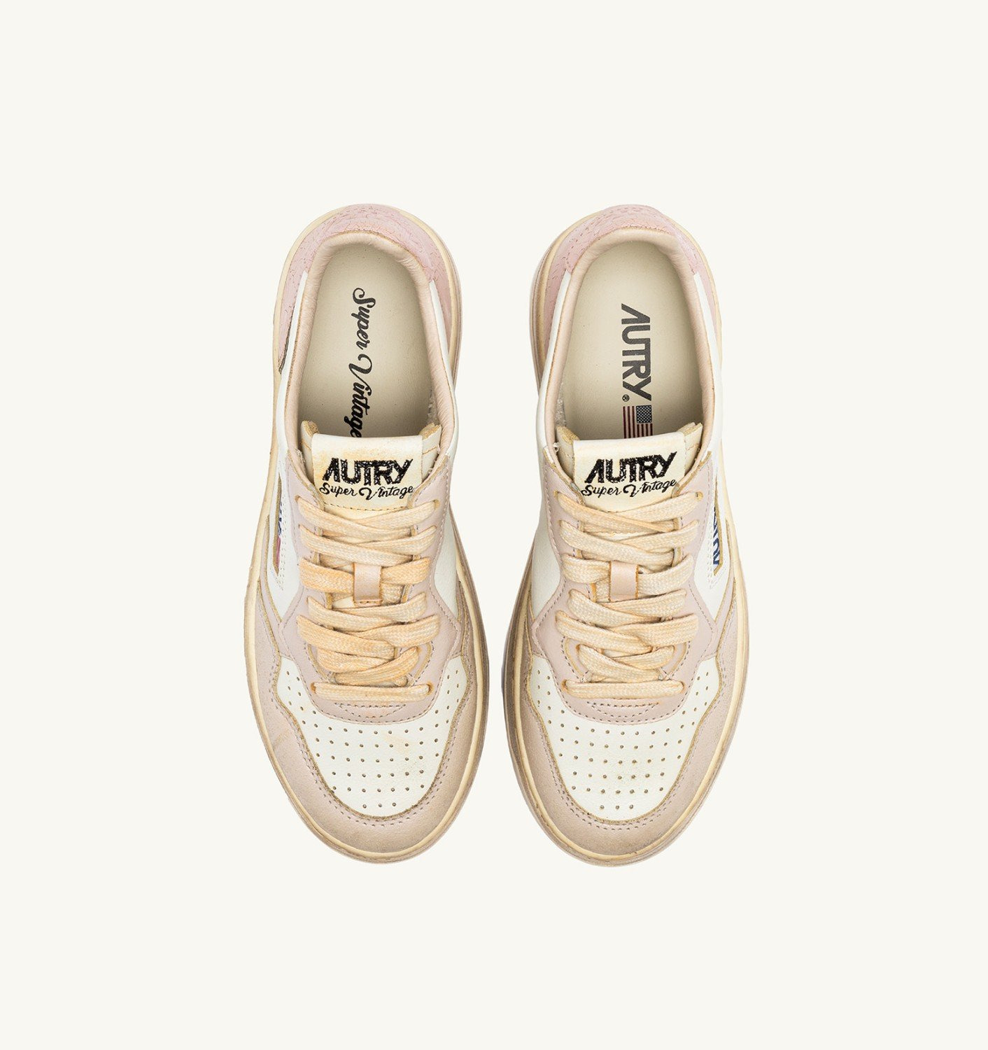 MEDALIST LOW SUPER VINTAGE SNEAKERS IN WHITE PEACHWHIP AND GRAY - 5