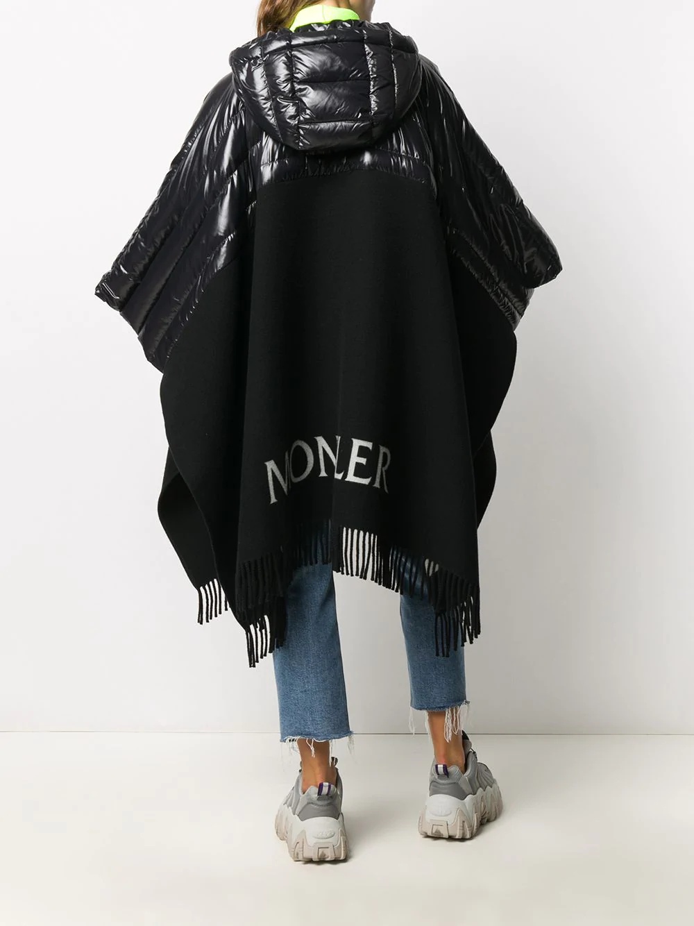 fringed hooded poncho - 4