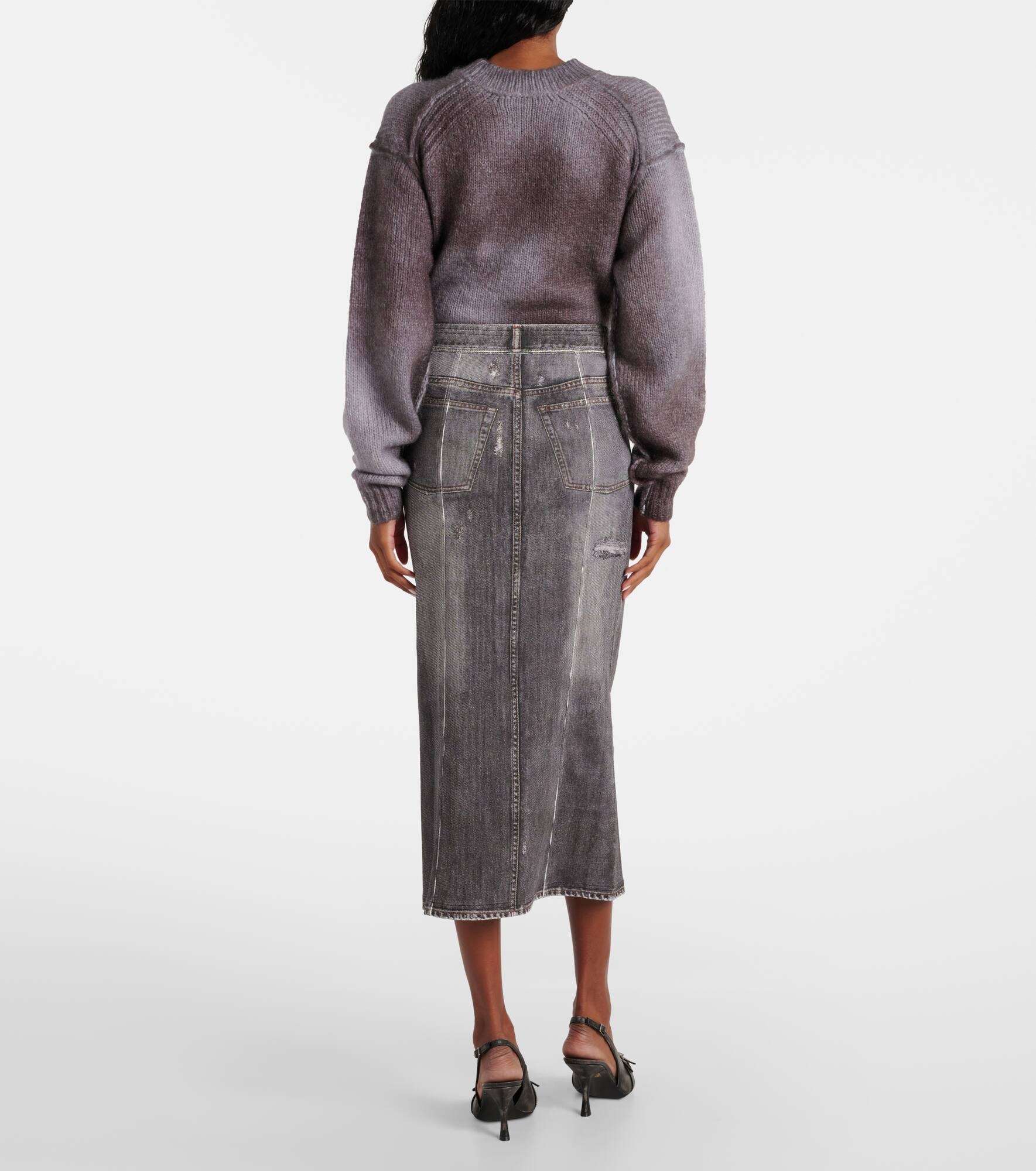 Denim midi skirt - 3