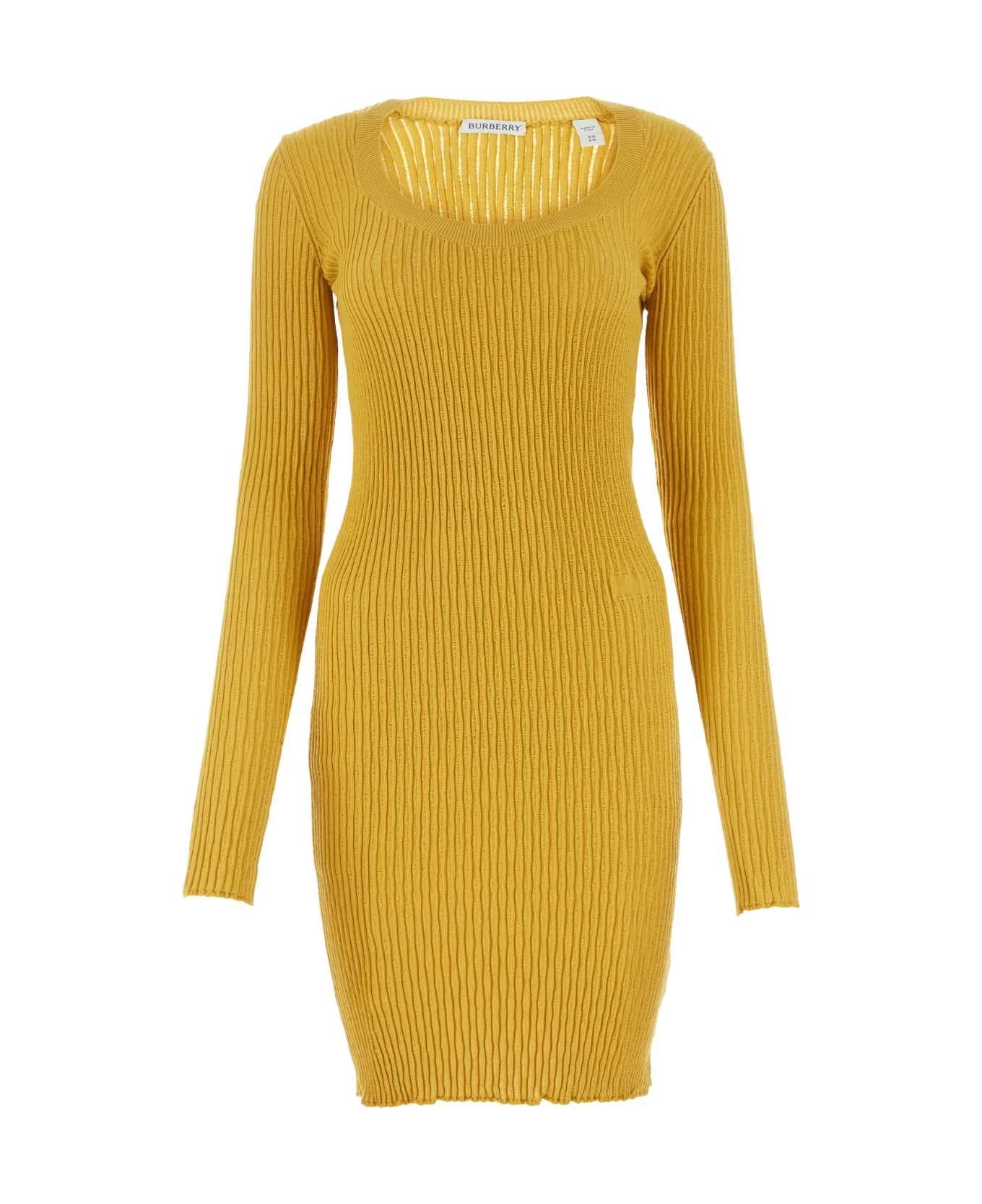 Mustard Stretch Wool Blend Dress - 1