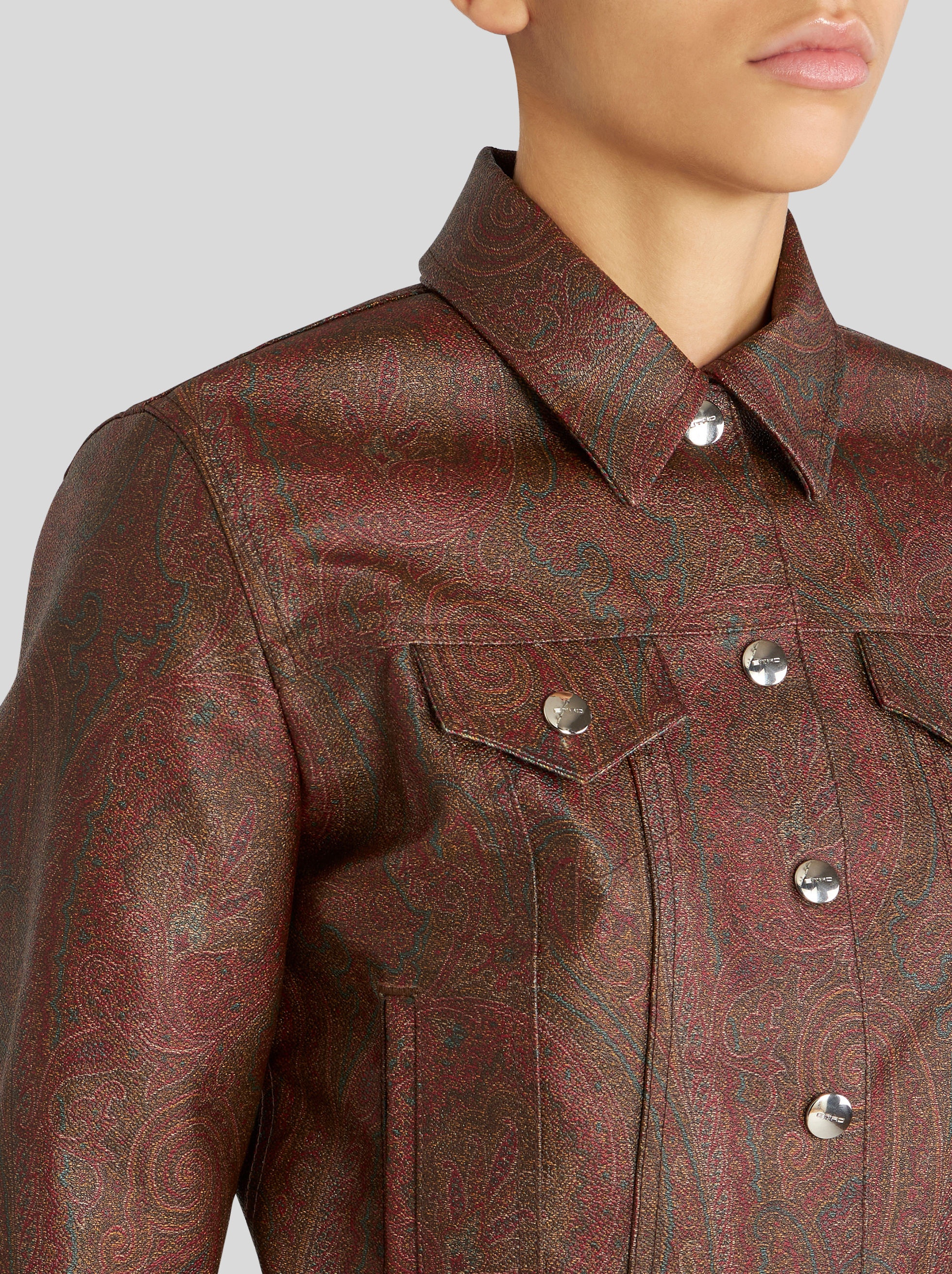 PAISLEY JACQUARD FABRIC JACKET - 4