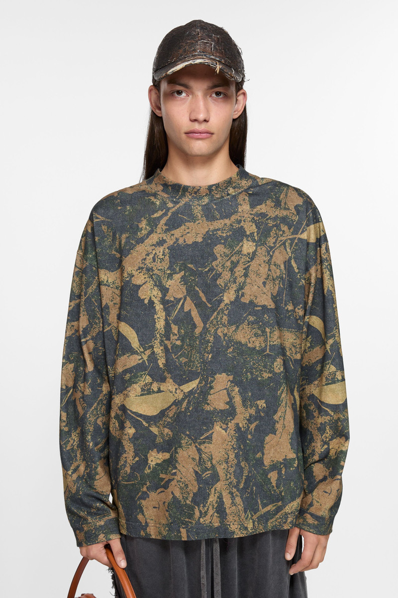 Acne Studios Crew neck sweater - Mud brown camo outlook