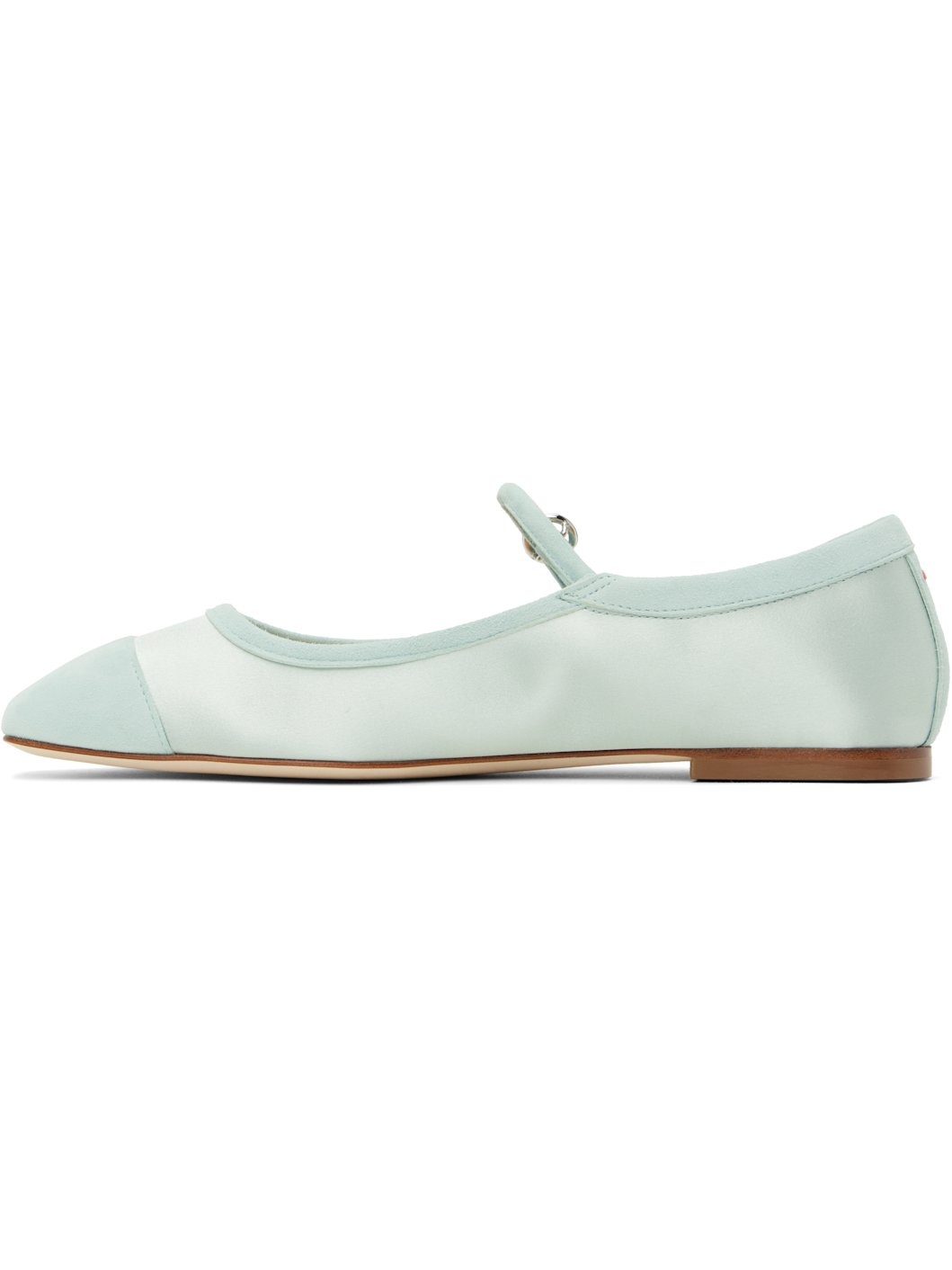 Blue Uma Satin Toe-Cap Ballerina Flats - 3