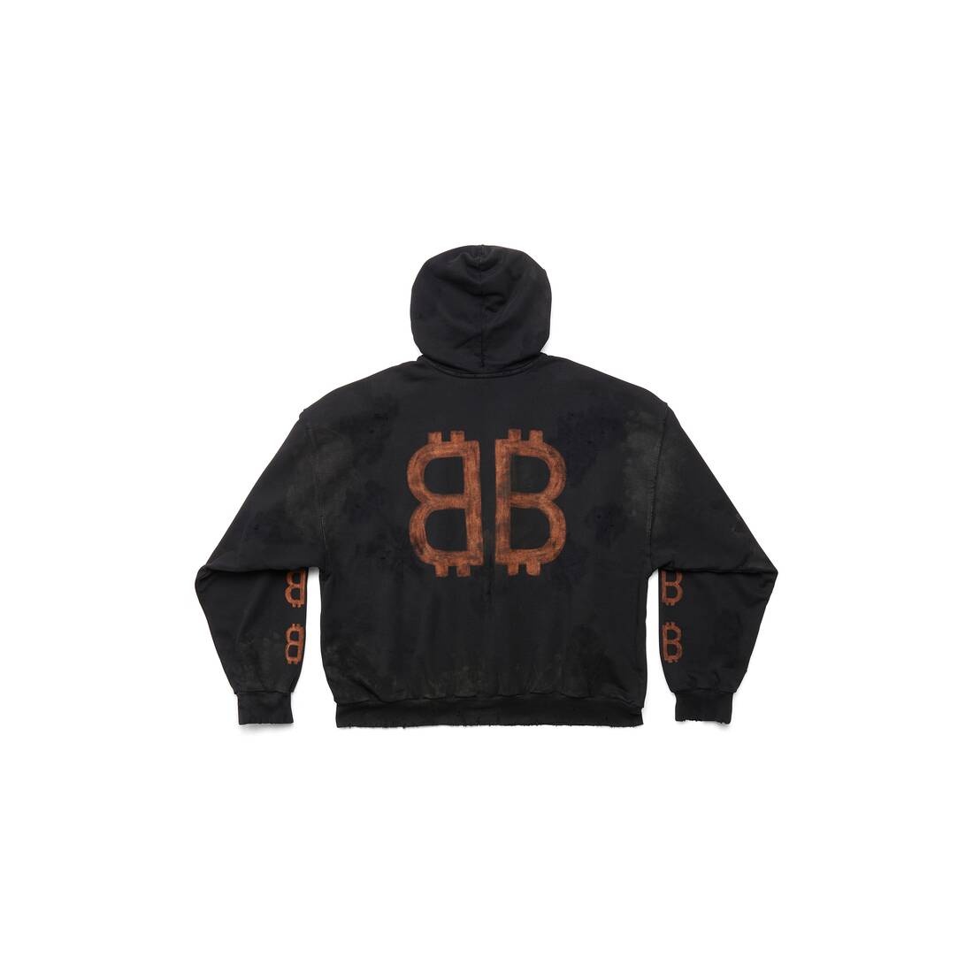 Crypto Hoodie Medium Fit in Black Faded - 6