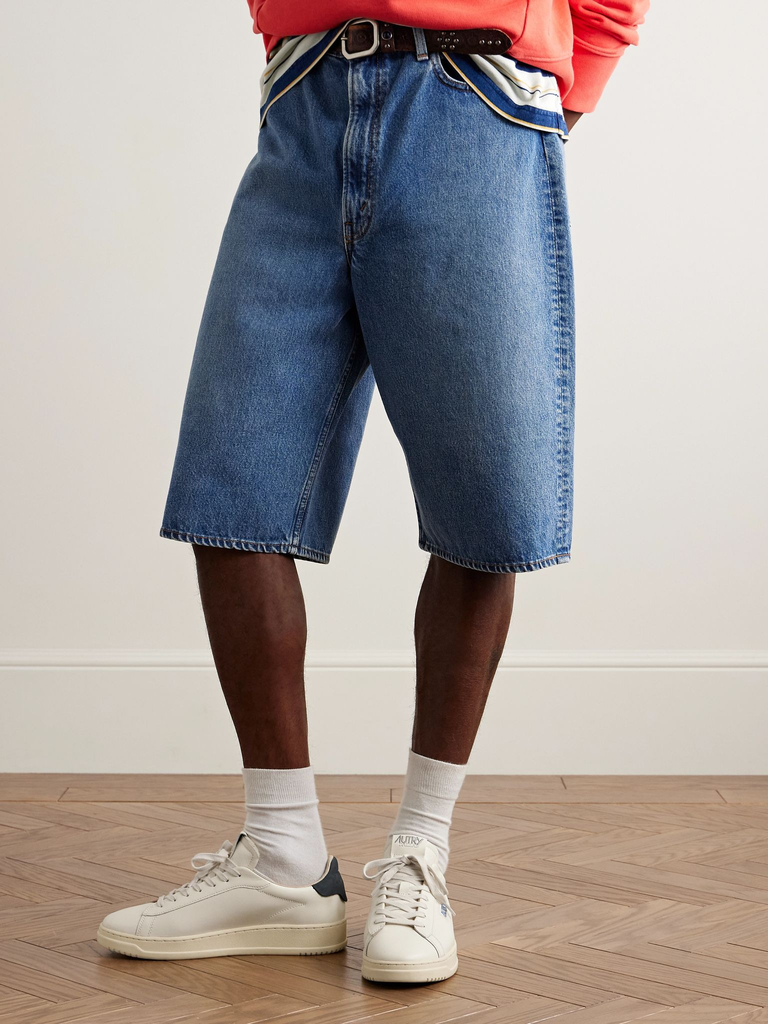 Dallas Nubuck-Trimmed Leather Sneakers White - 2