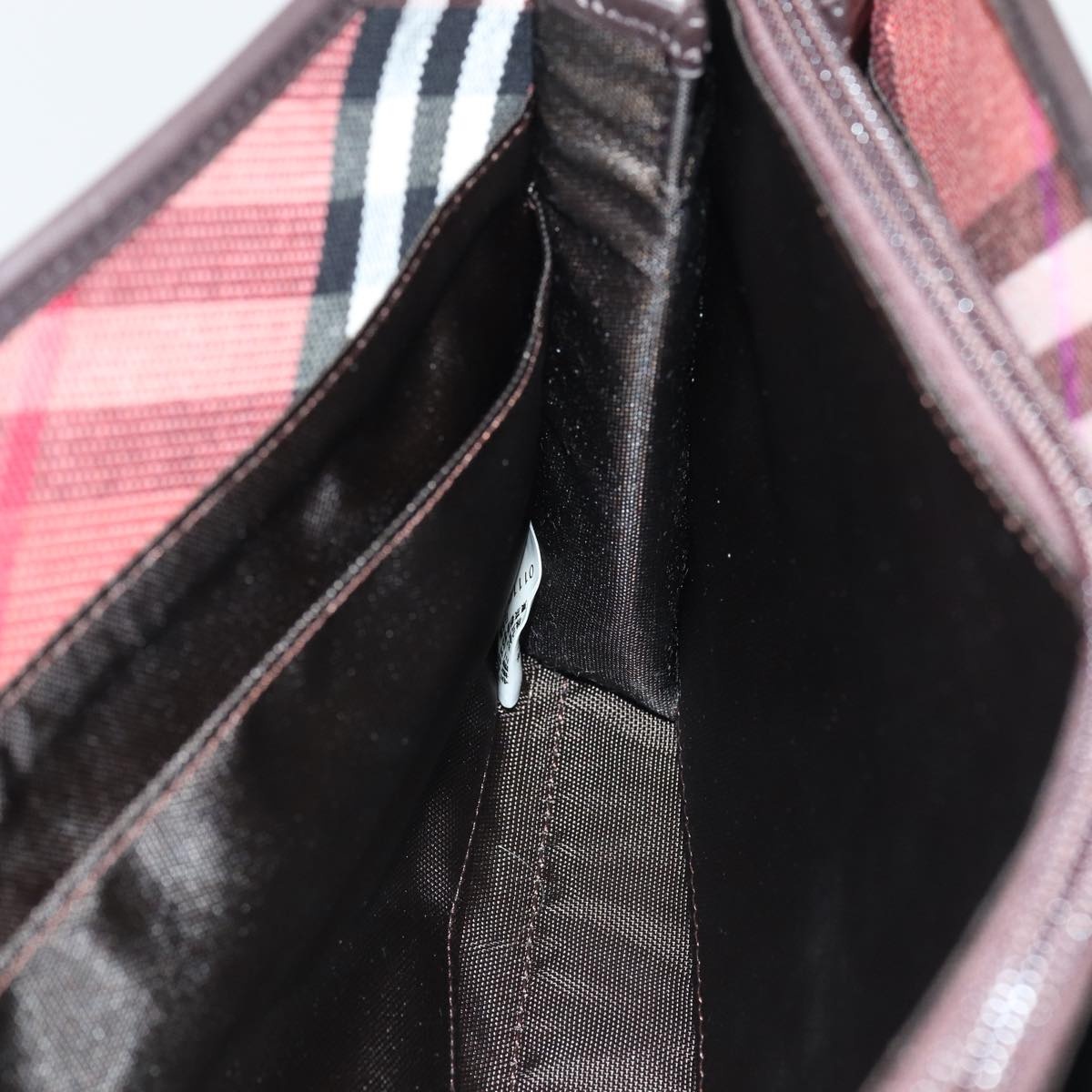 Burberry Nova Check Hand Bag Canvas Red - 15