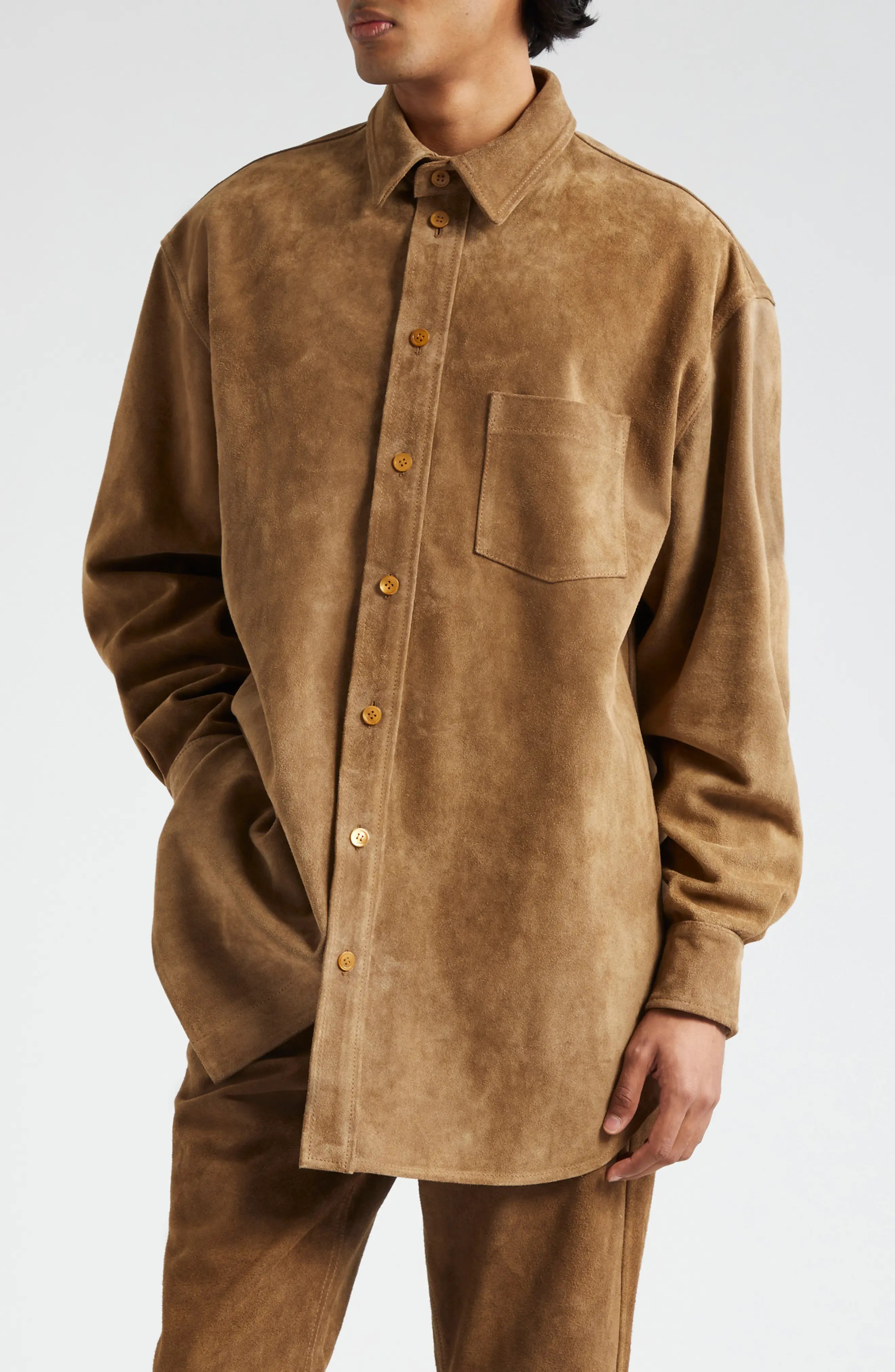 Oversize Suede Shirt Jacket - 1