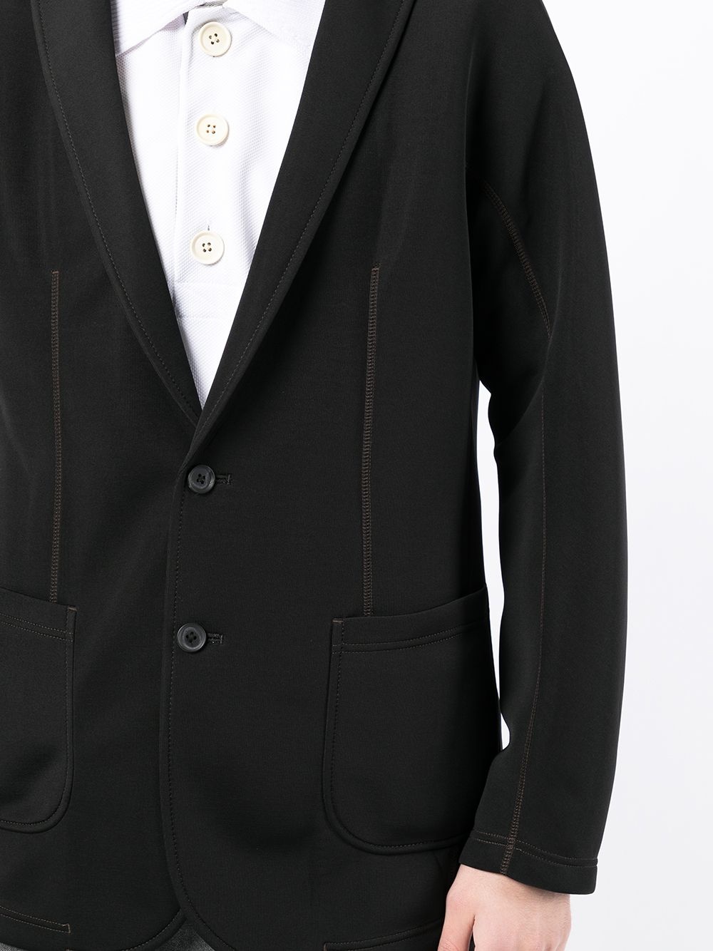 stitch-detail single-breasted blazer - 5