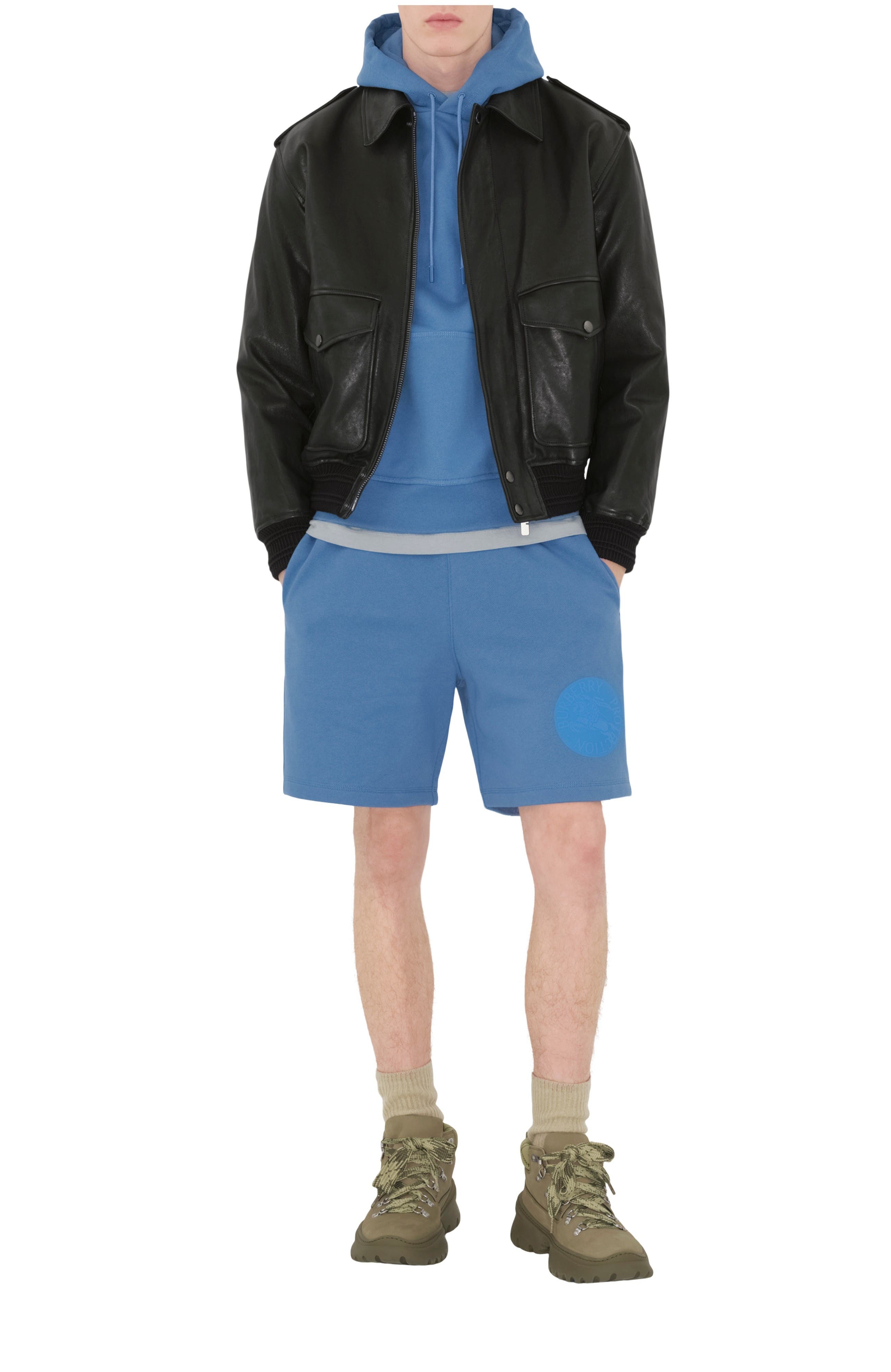 burberry EKD Badge Cotton Shorts in Pool at Nordstrom - 1