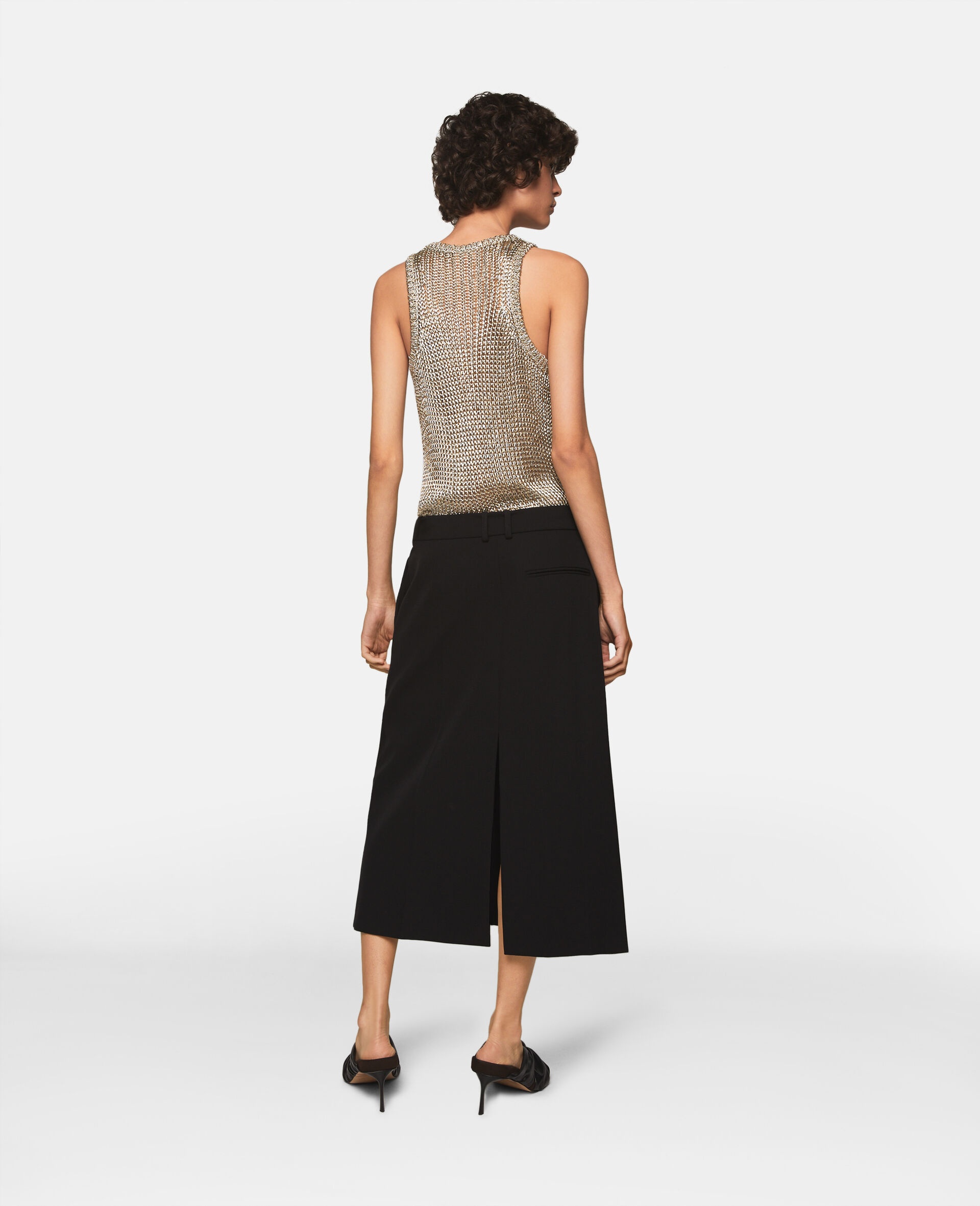 Whipstitch-Closure Wool Skirt - 4