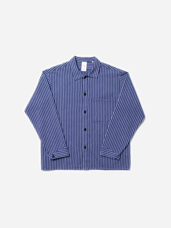 Berra Striped Worker Shirt Blue - 2