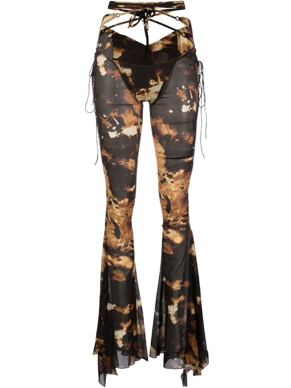 Starlight-print flared trousers - 1