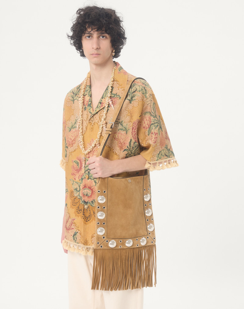 VALENTINO LINEN BOWLING SHIRT WITH APRES L'HIVER PRINT 3
