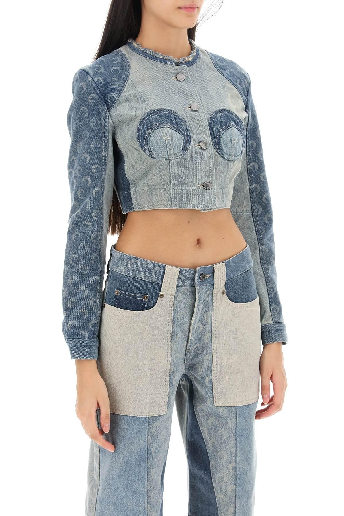 Regenerated denim cropped jacket - 3