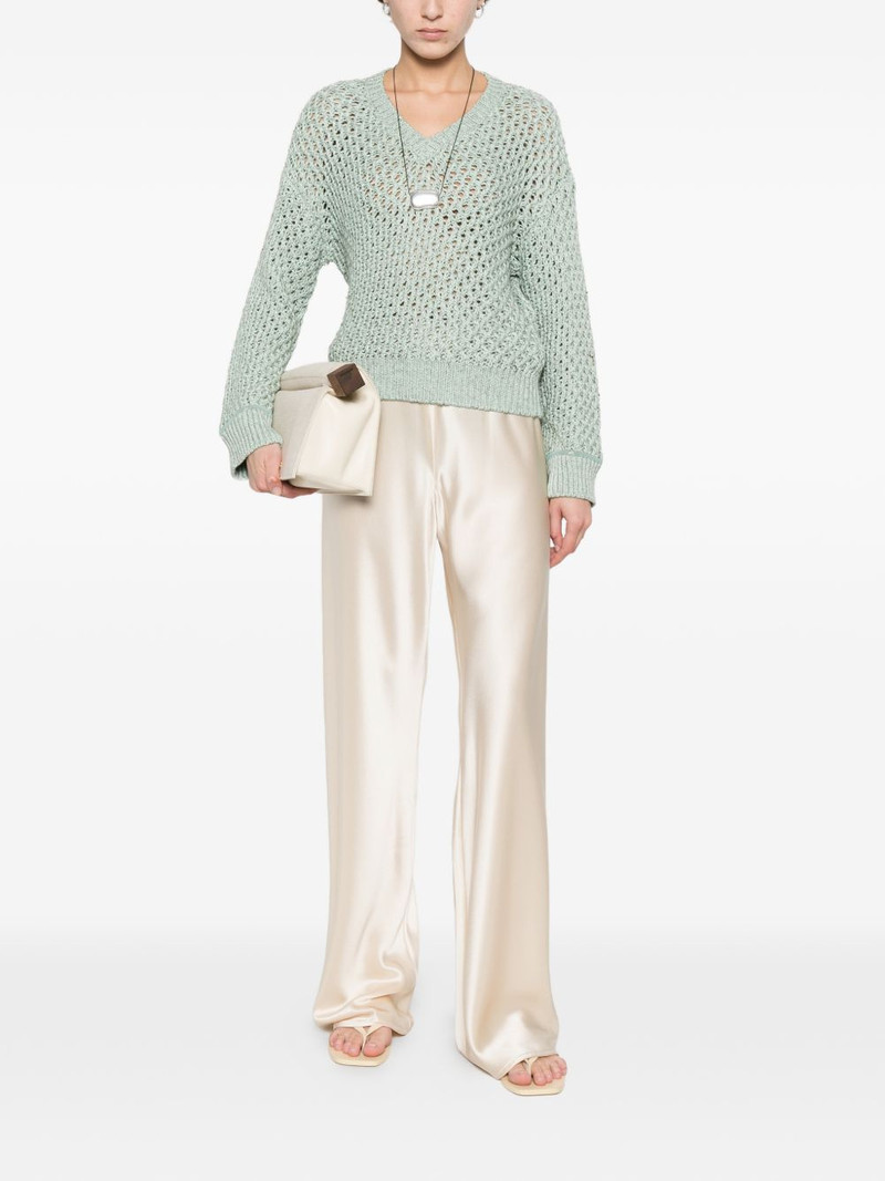 FABIANA FILIPPI openwork V-neck sweater outlook