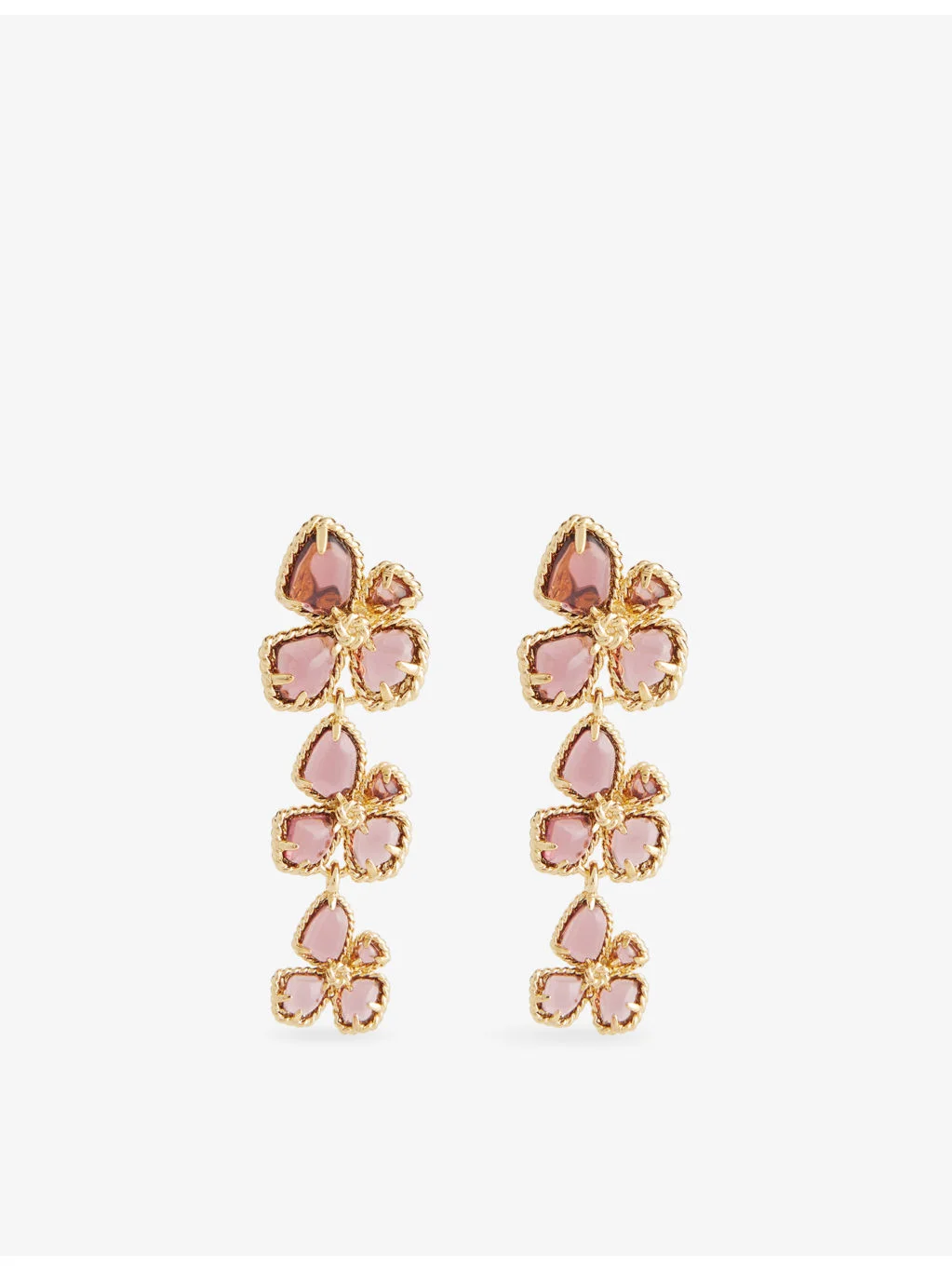 Bloom Large Dangles 12ct Gold-Plated Brass Drop Earrings - 1