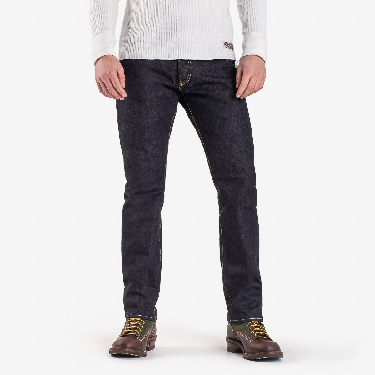 IH-888S-142 14oz Selvedge Denim Medium/High Rise Tapered Cut Jeans - Indigo - 2