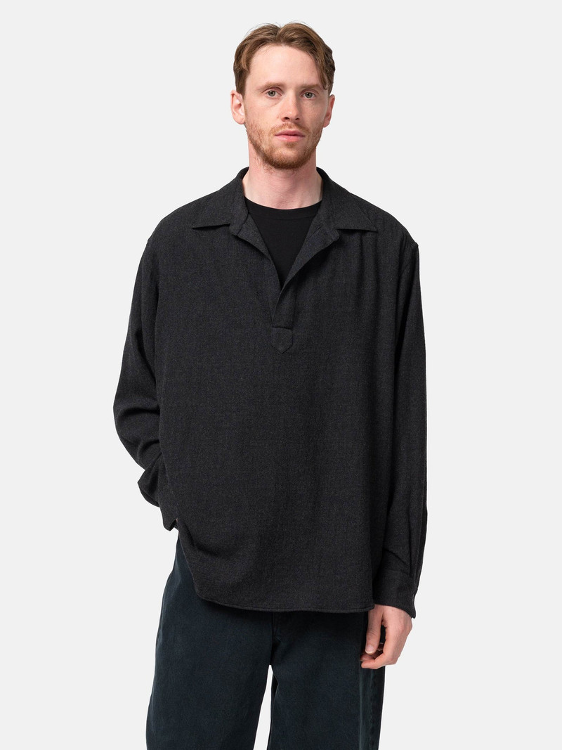 Wool Skipper Shirt Charcoal 4