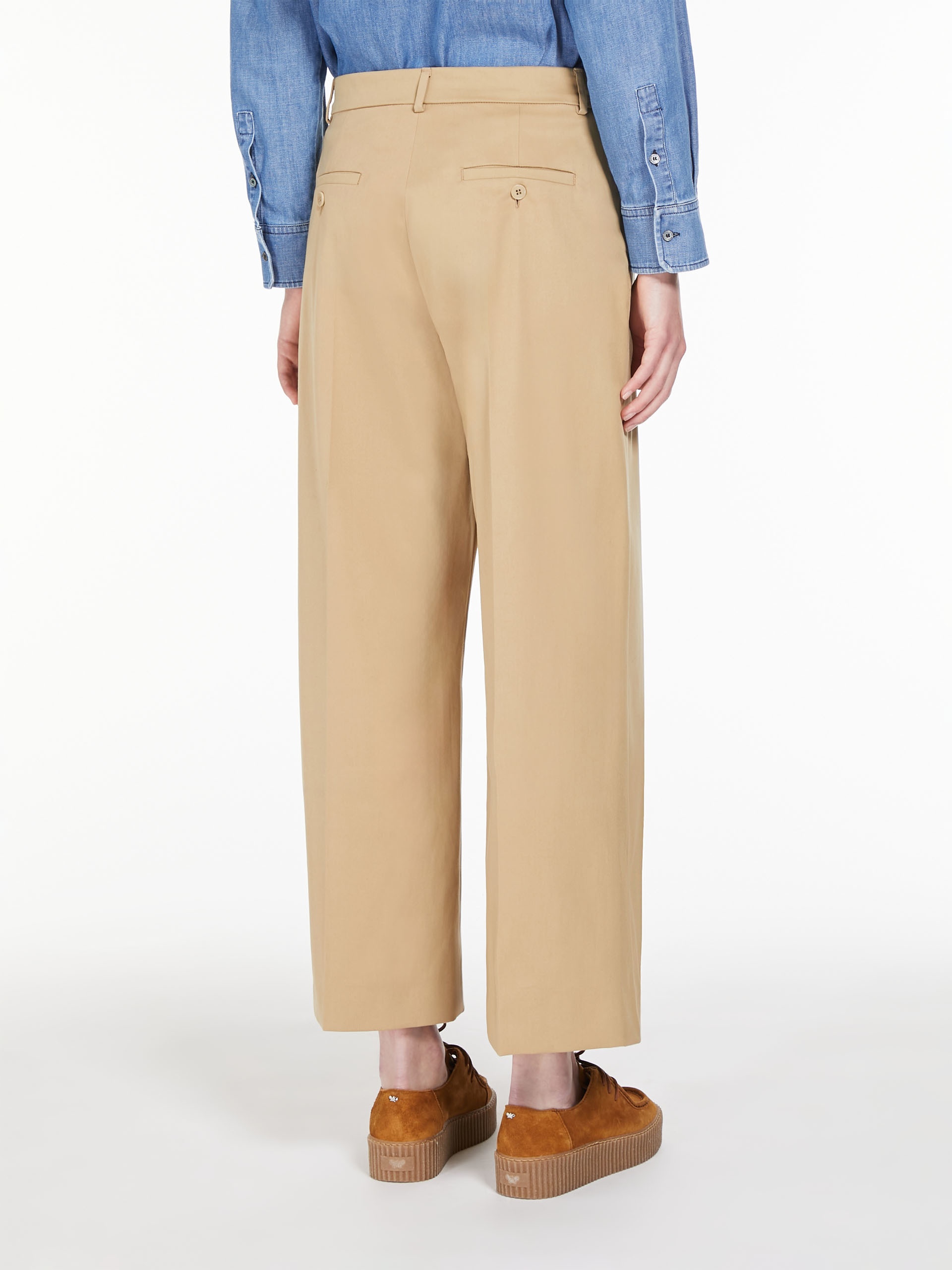 パンツ Weekend Max Mara URIAL - Cotton satin crop trousers Cropped satin trousers, green – WEEKEND Max Mara – Le Studio