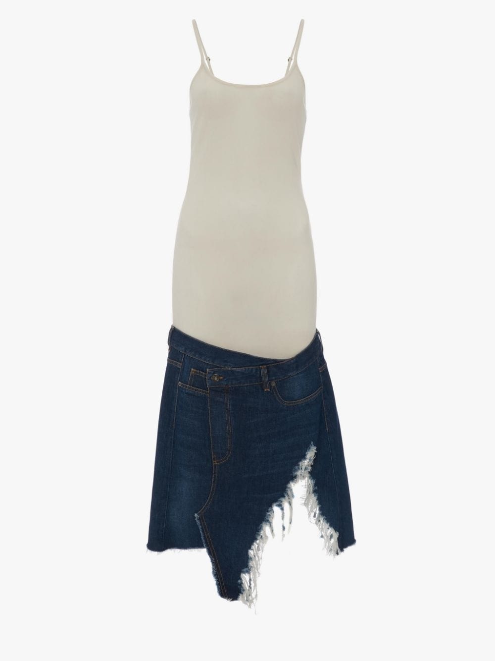 DECONSTRUCTED HYBRID DENIM LONG DRESS - 1