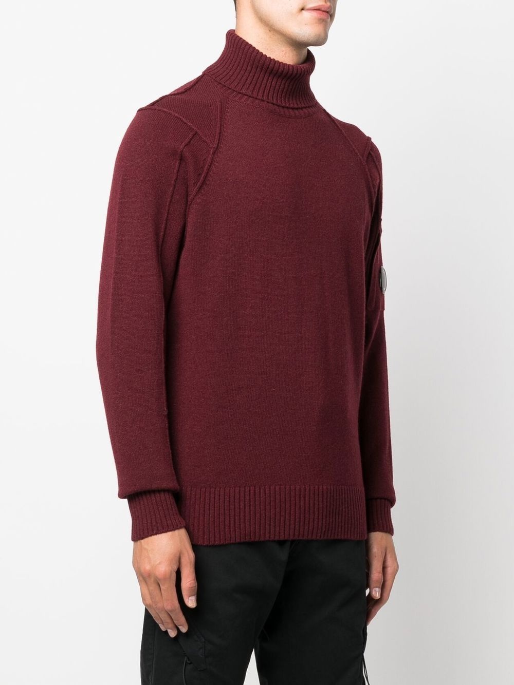 logo-patch roll neck sweater - 3