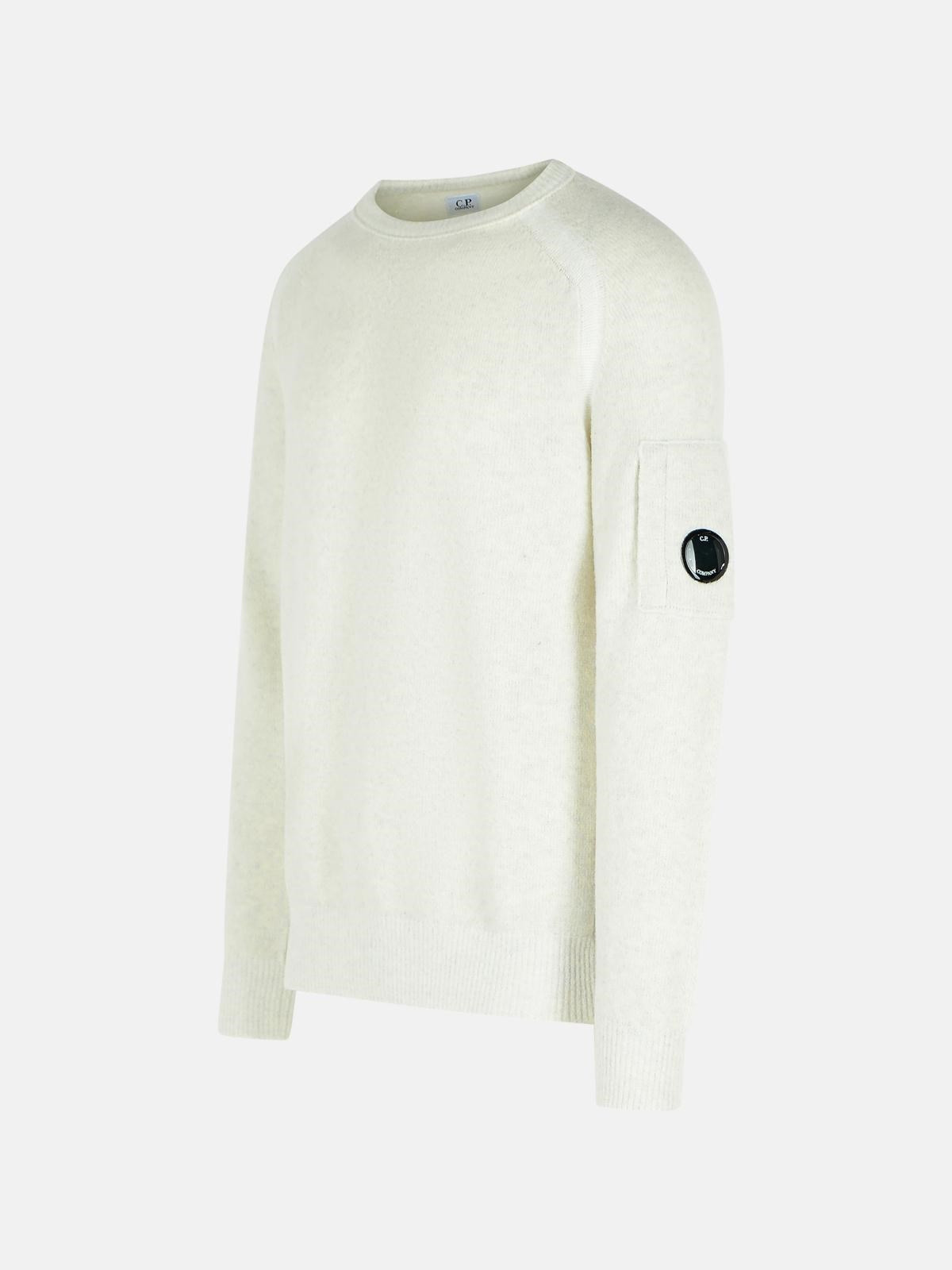 WHITE WOOL BLEND SWEATER - 2