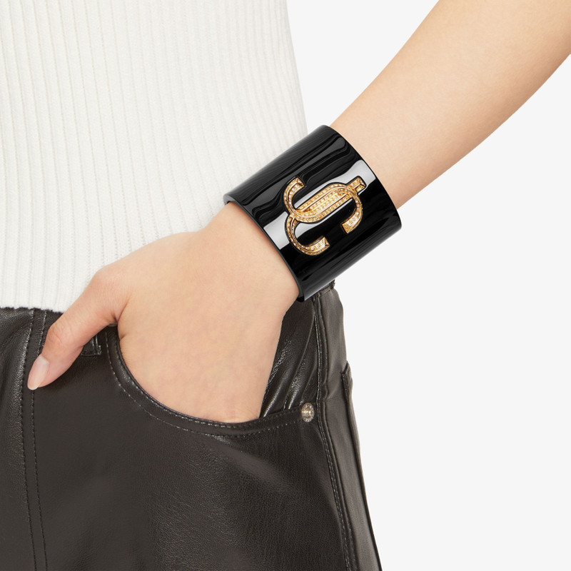 JIMMY CHOO JC Cuff
Black Acrylic Cuff Bracelet with Crystal JC Emblem outlook