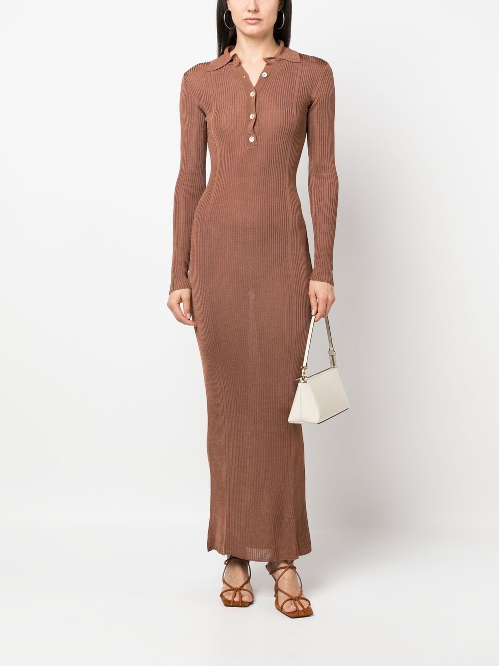 GLENN ribbed-knit polo dress - 2