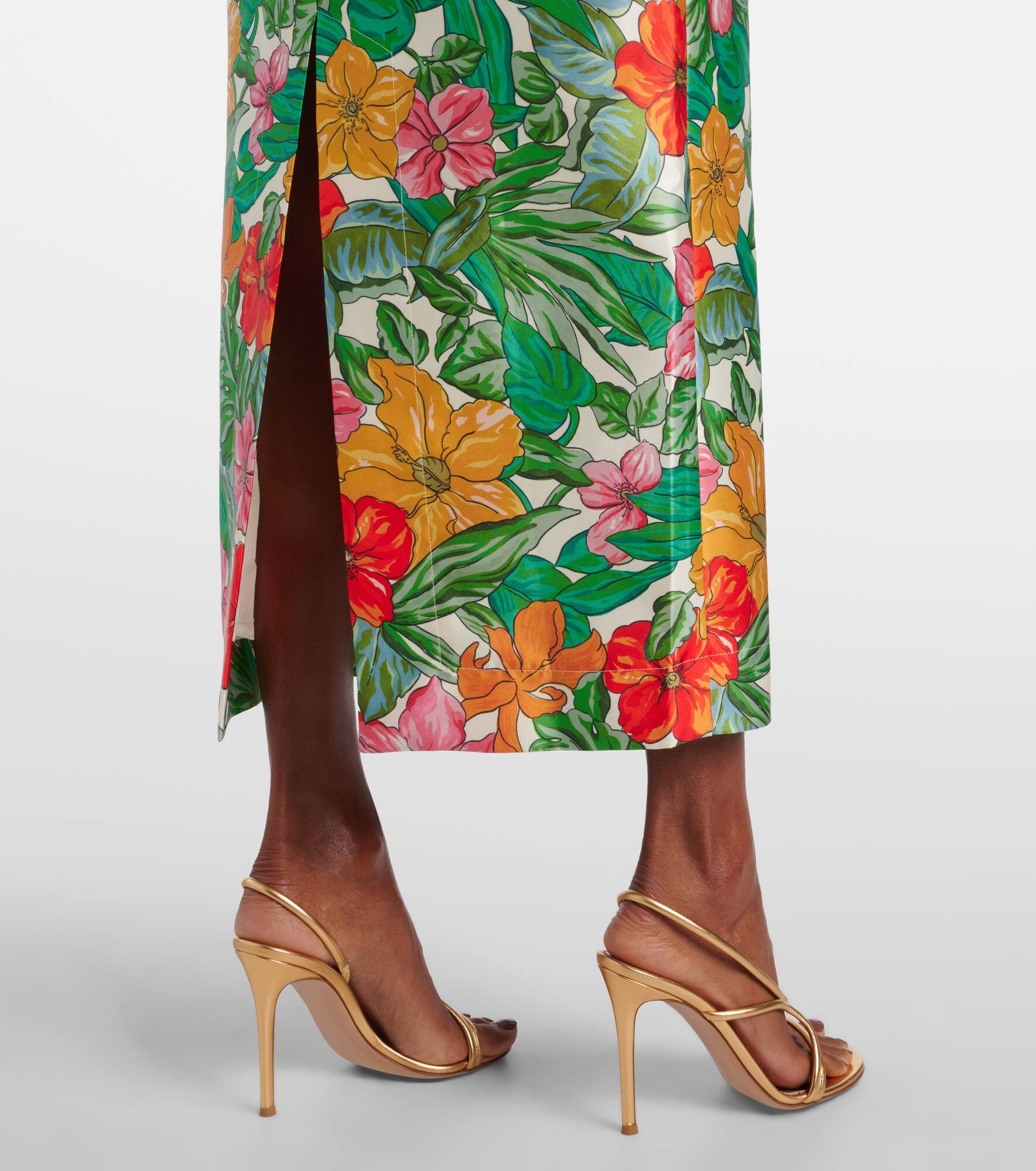 Printed off-shoulder maxi dress - 6