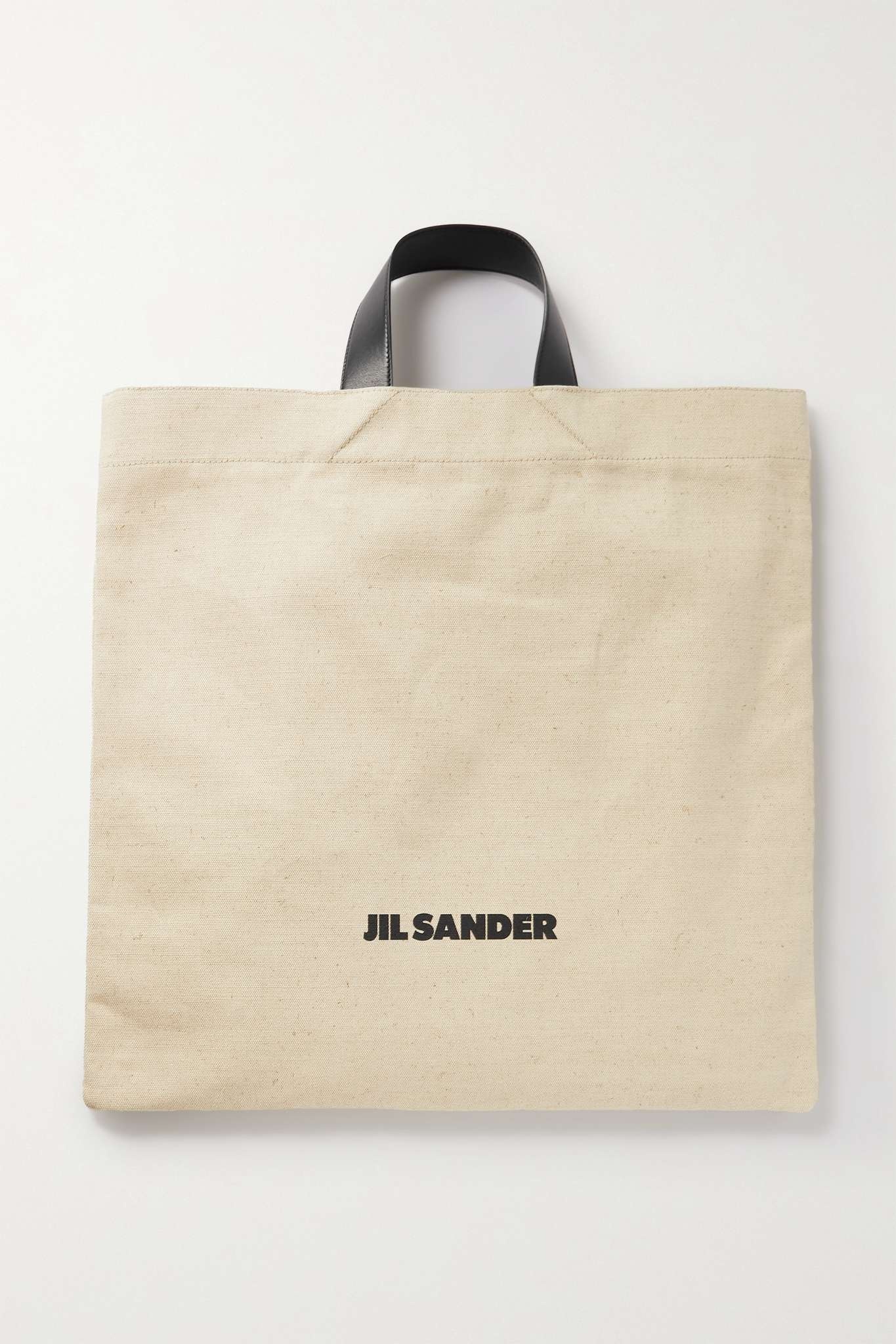 Leather-trimmed canvas tote - 1