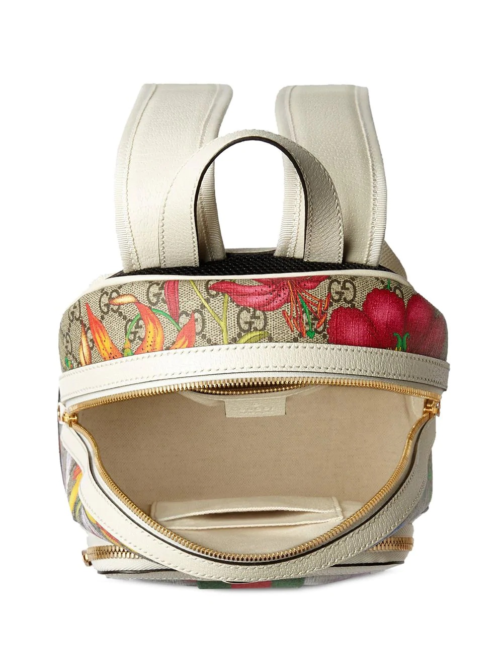 flora print monogram backpack - 4