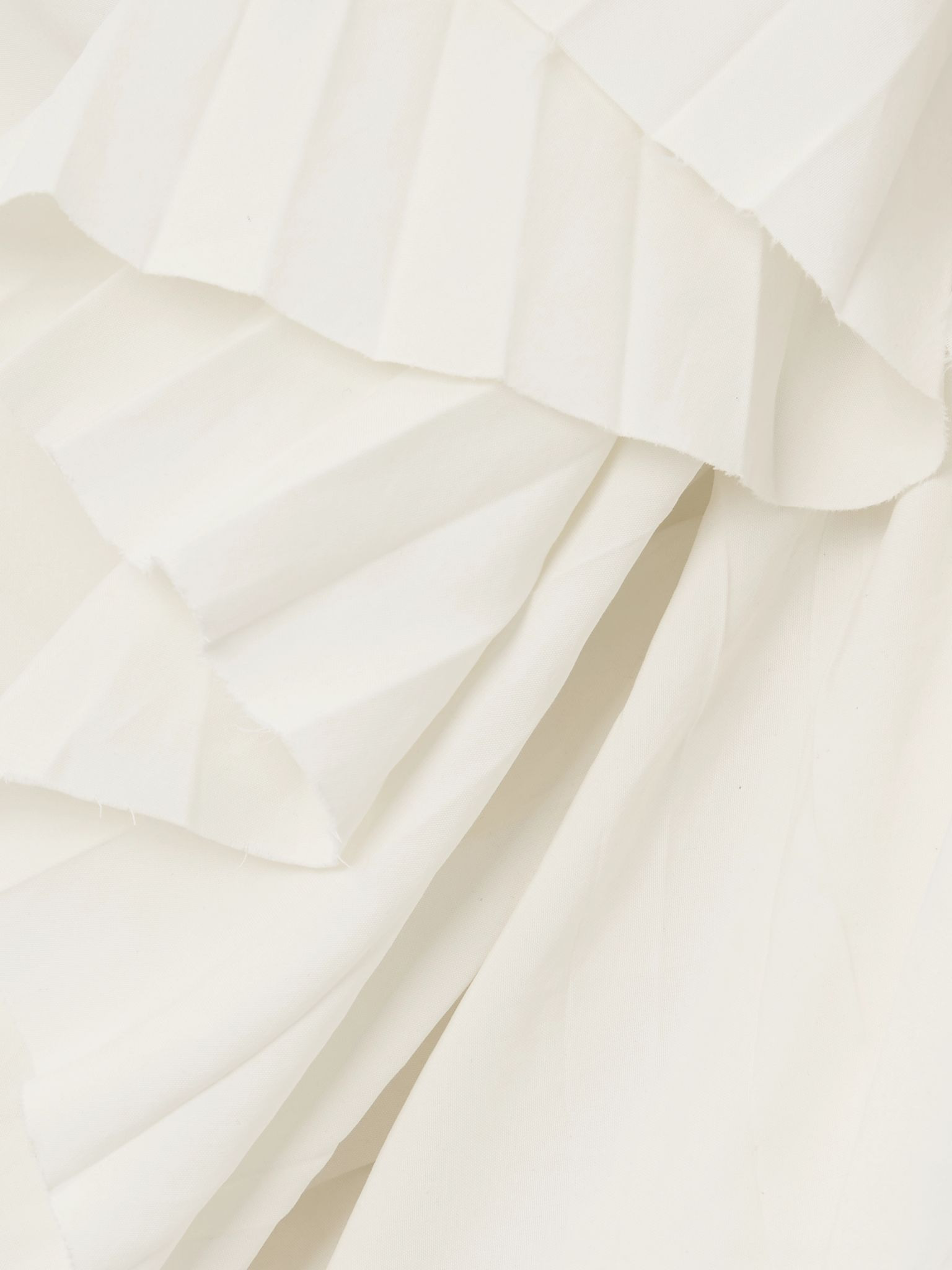 Pleated poplin blouse Ivory - 5