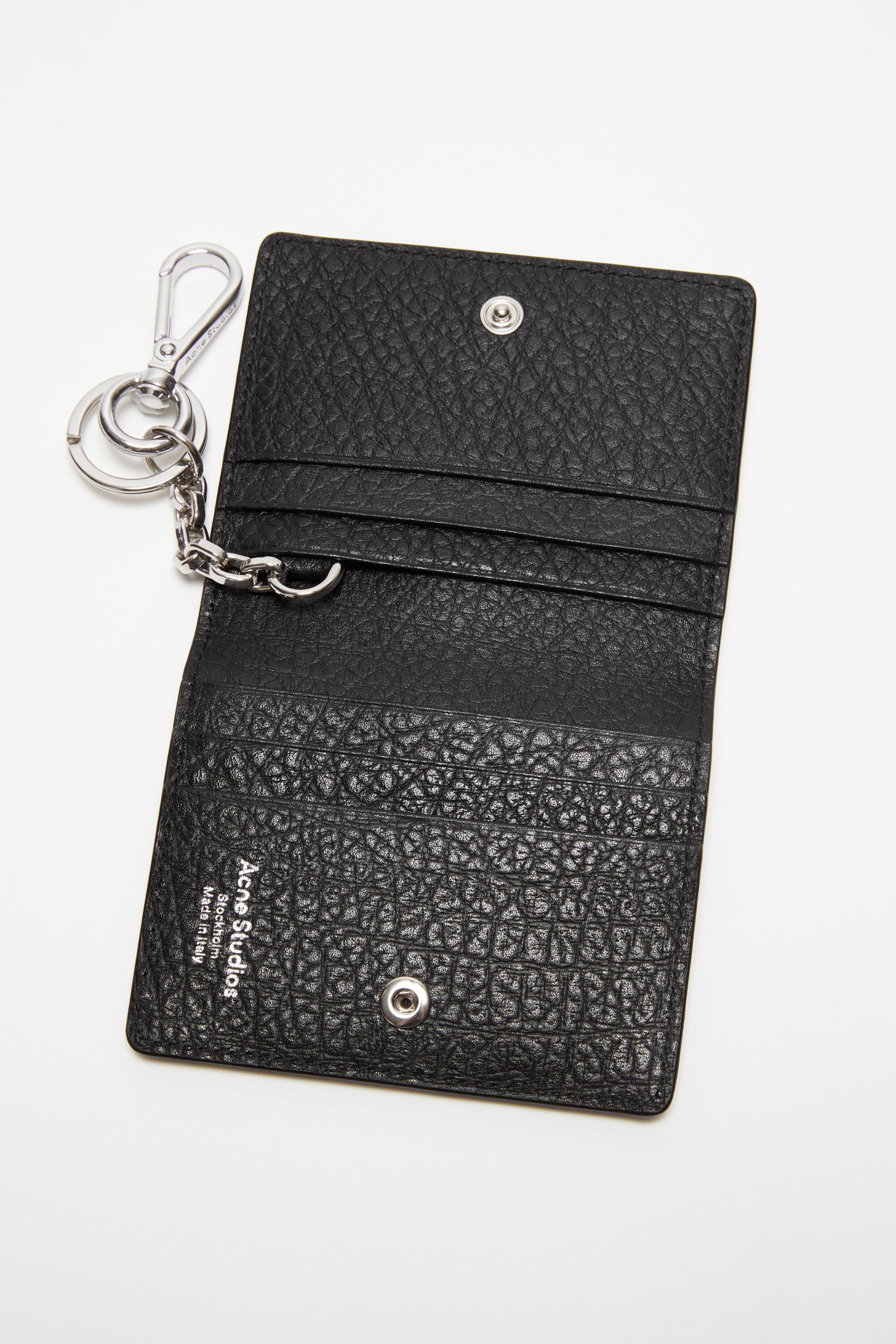 Folded leather wallet - Black - 6