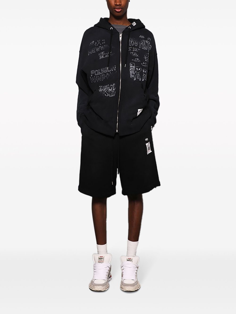 graphic-print cotton hoodie - 2