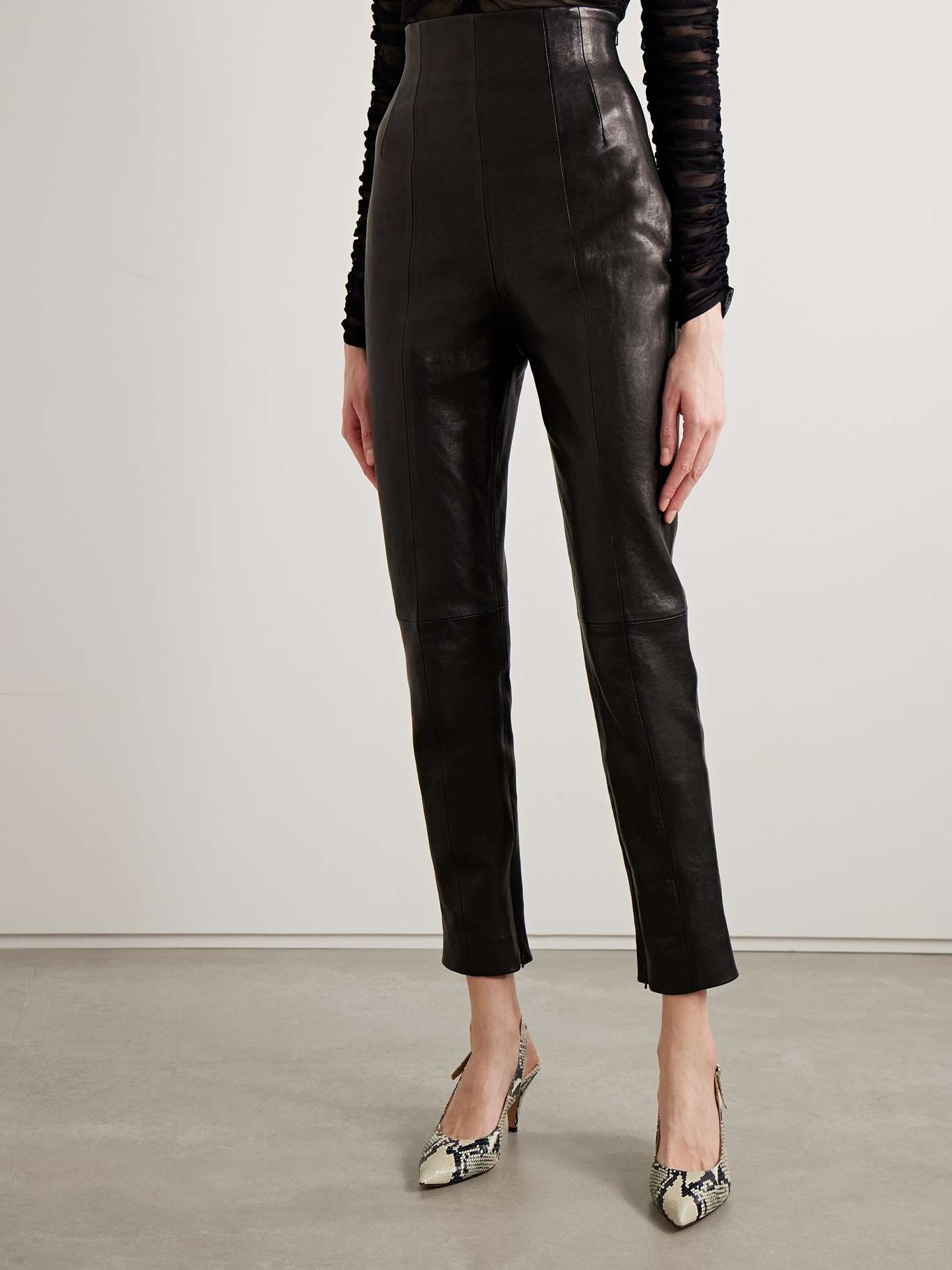 Lenn high-rise leather pants - 6