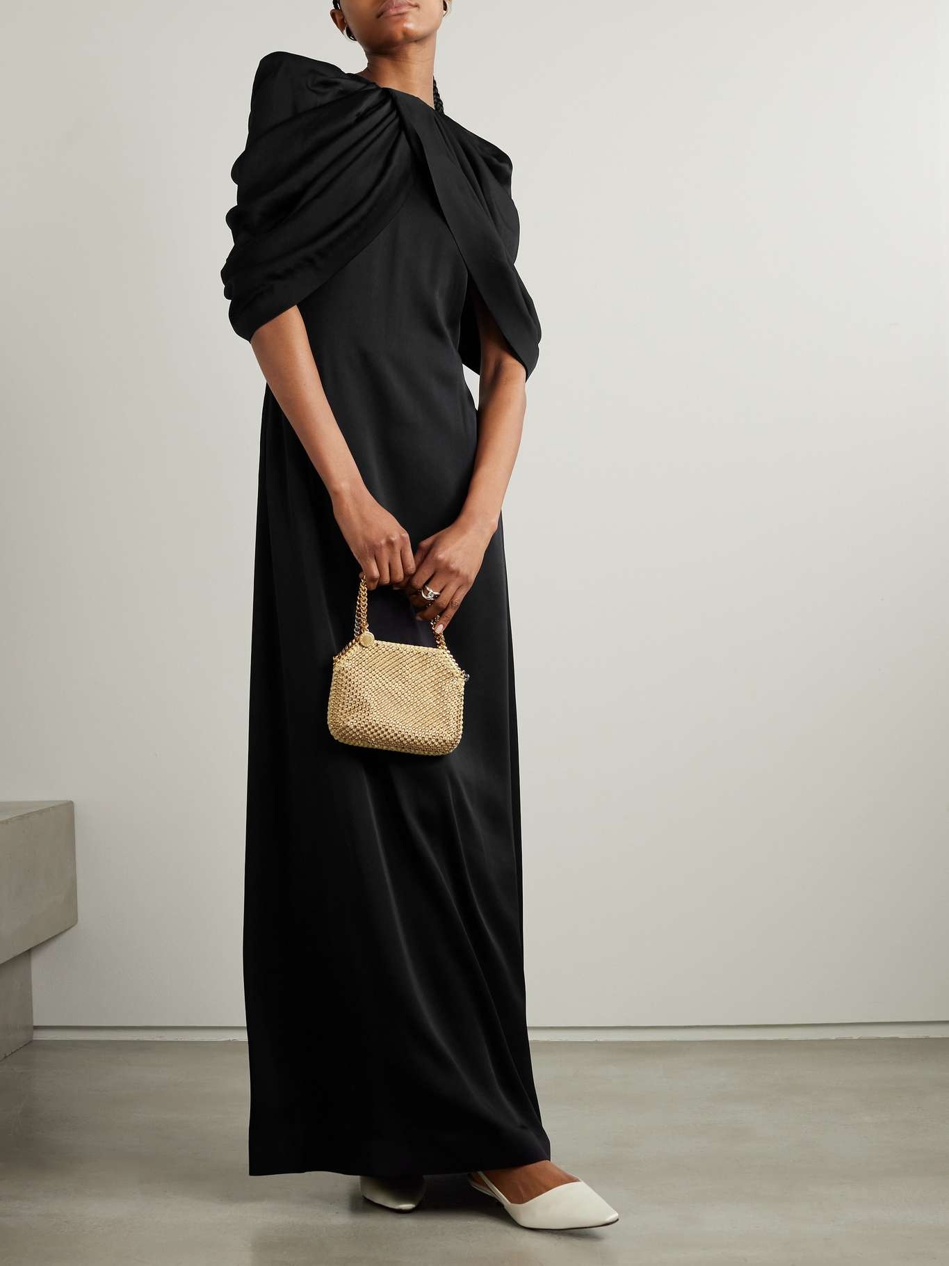 Draped satin maxi dress - 2