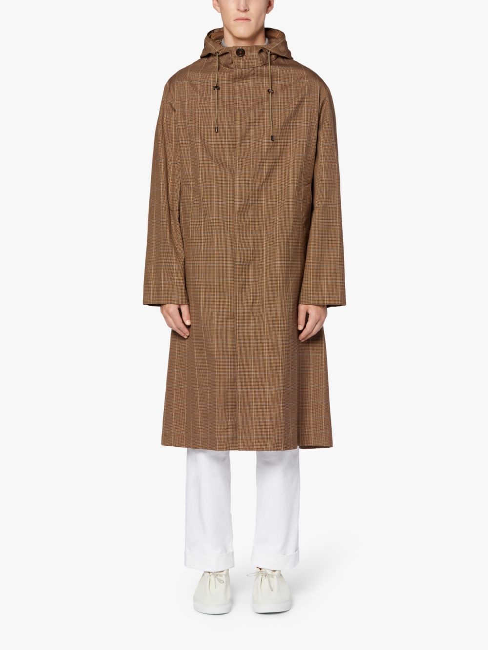 WOLFSON BROWN CHECK HOODED COAT | GMM-219 - 2