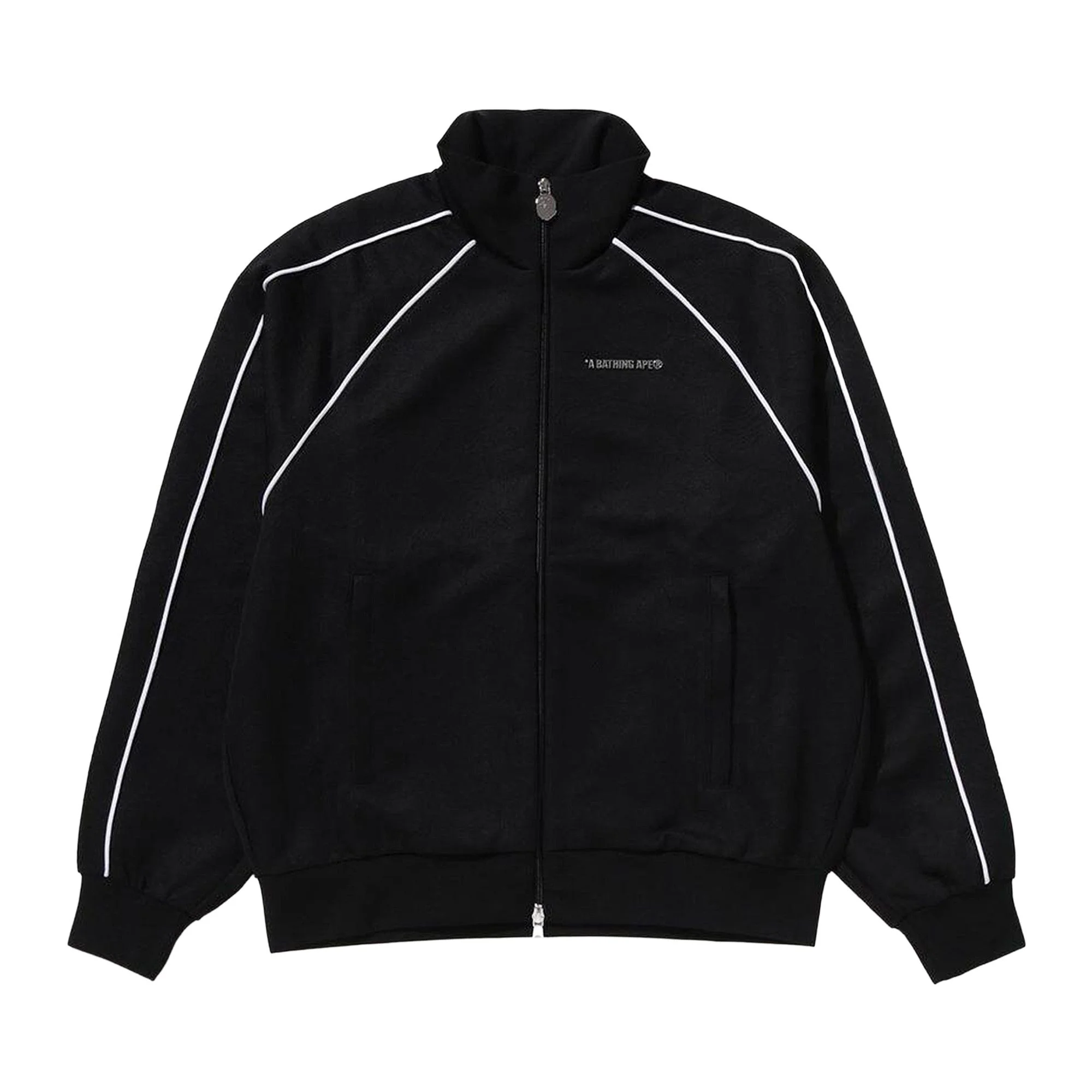 BAPE Line Camo Jacquard Metal Logo Relaxed Fit Track Jacket 'Black' - 1