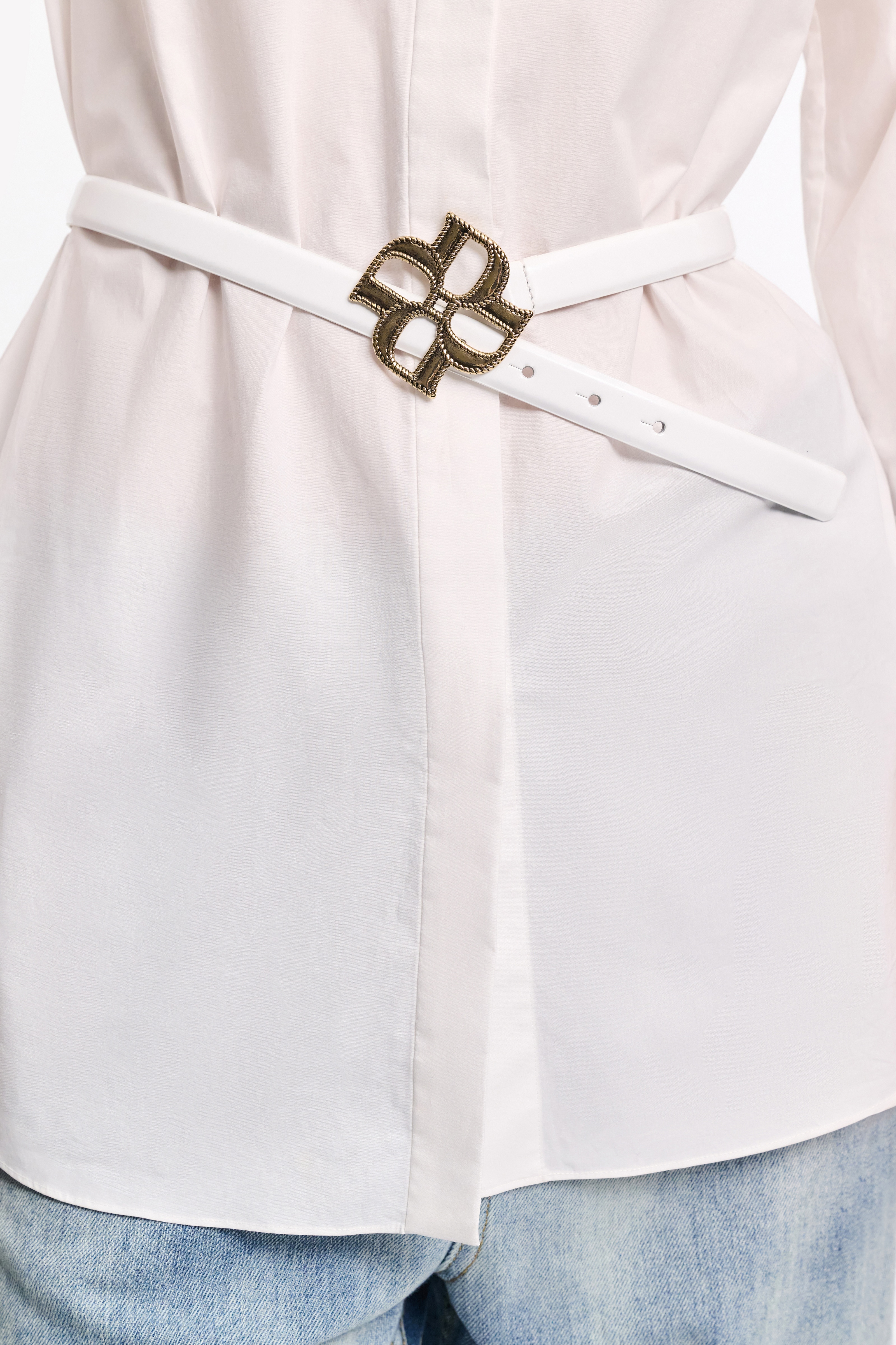 SUBTLE SHINE d rose buckle belt - 4