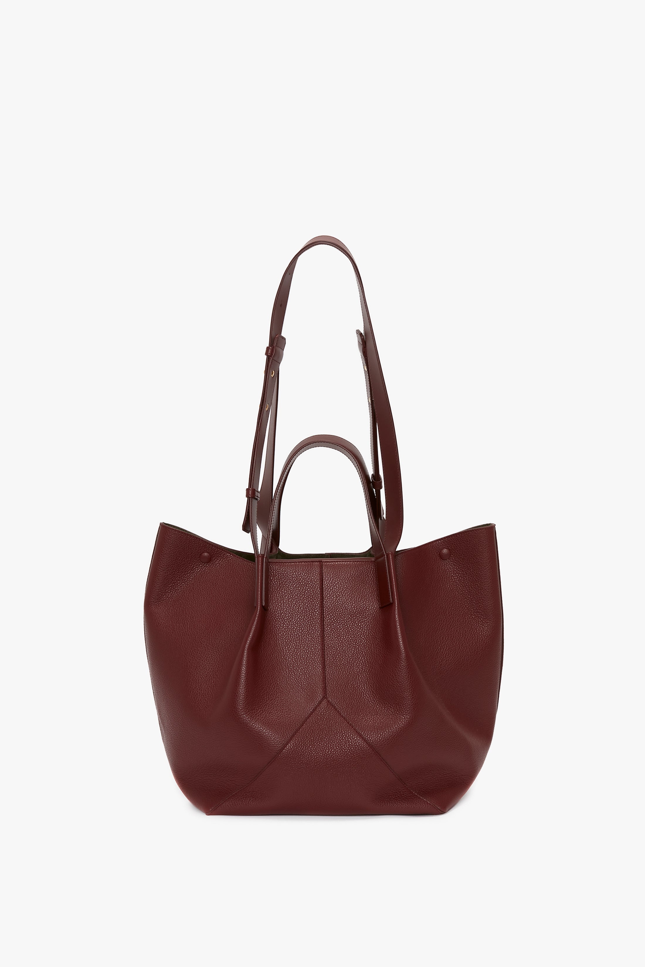 The Medium Tote In Burgundy Leather - 5