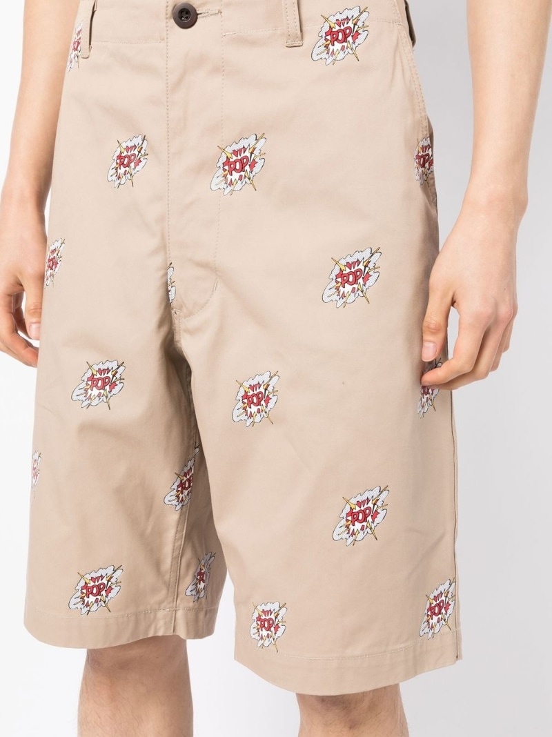 graphic-print cotton shorts - 5