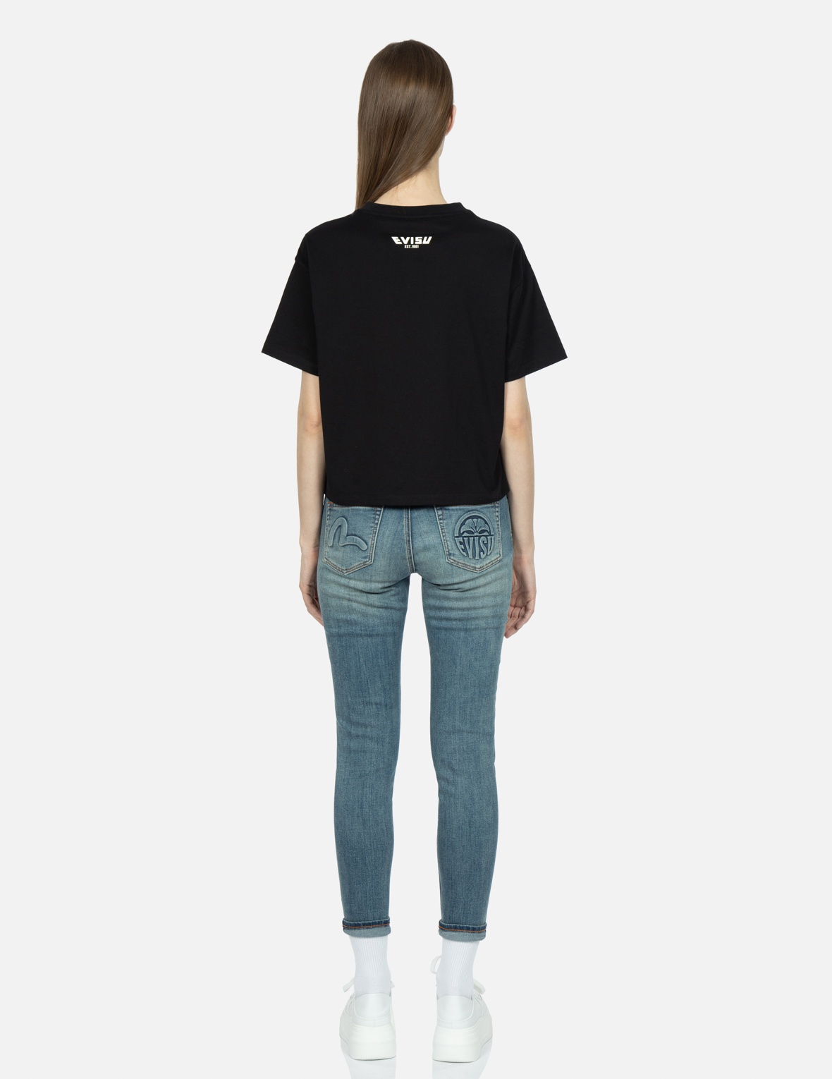 SEAGULL AND KAMON EMBOSSED SKINNY JEANS - 5